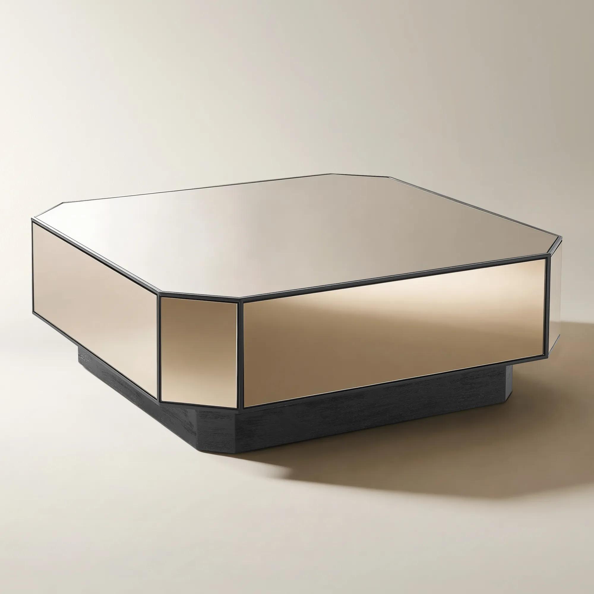 Glimmer Bronze Mirrored Coffee Table (44")