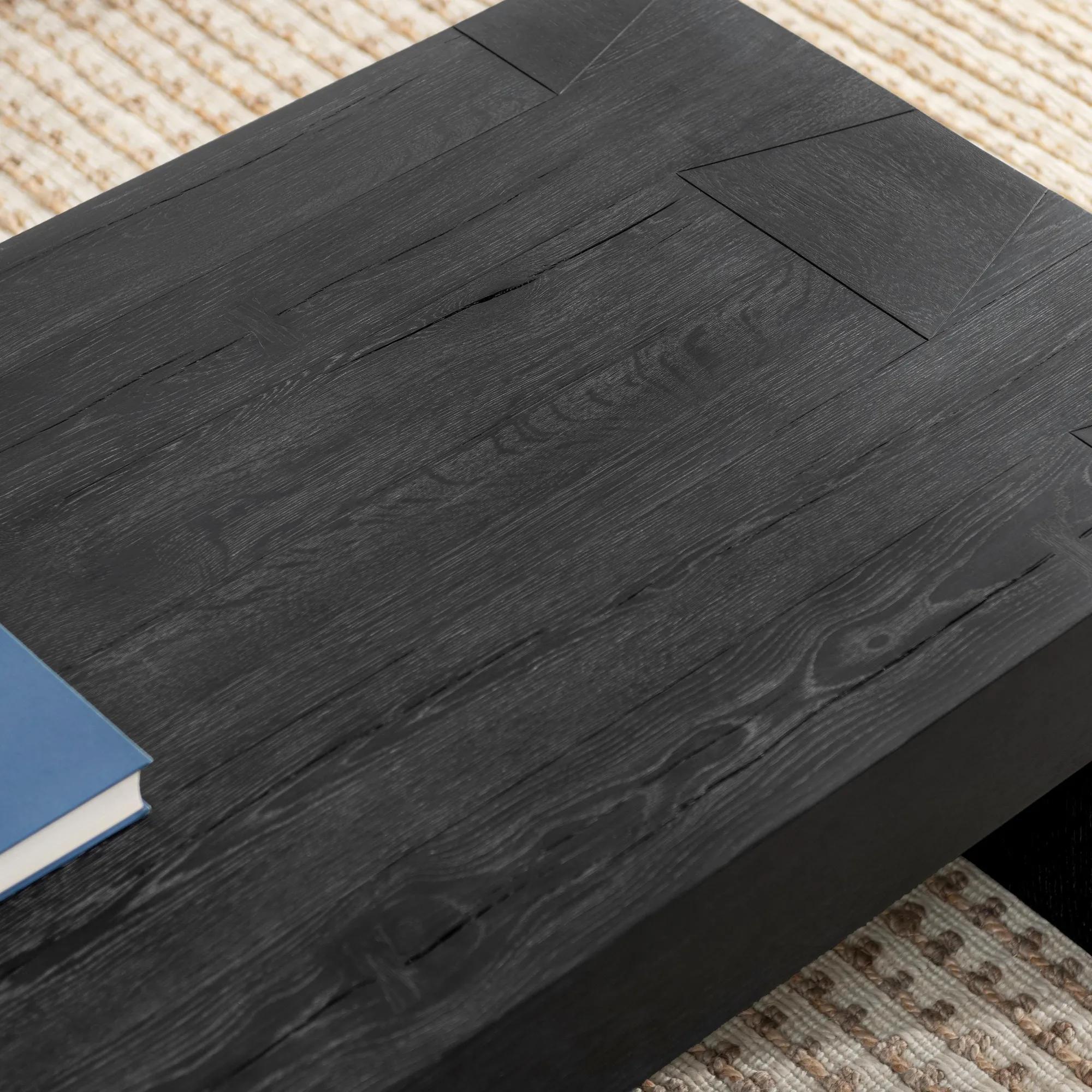 Bristol Reclaimed Oak 60" Coffee Table - Black