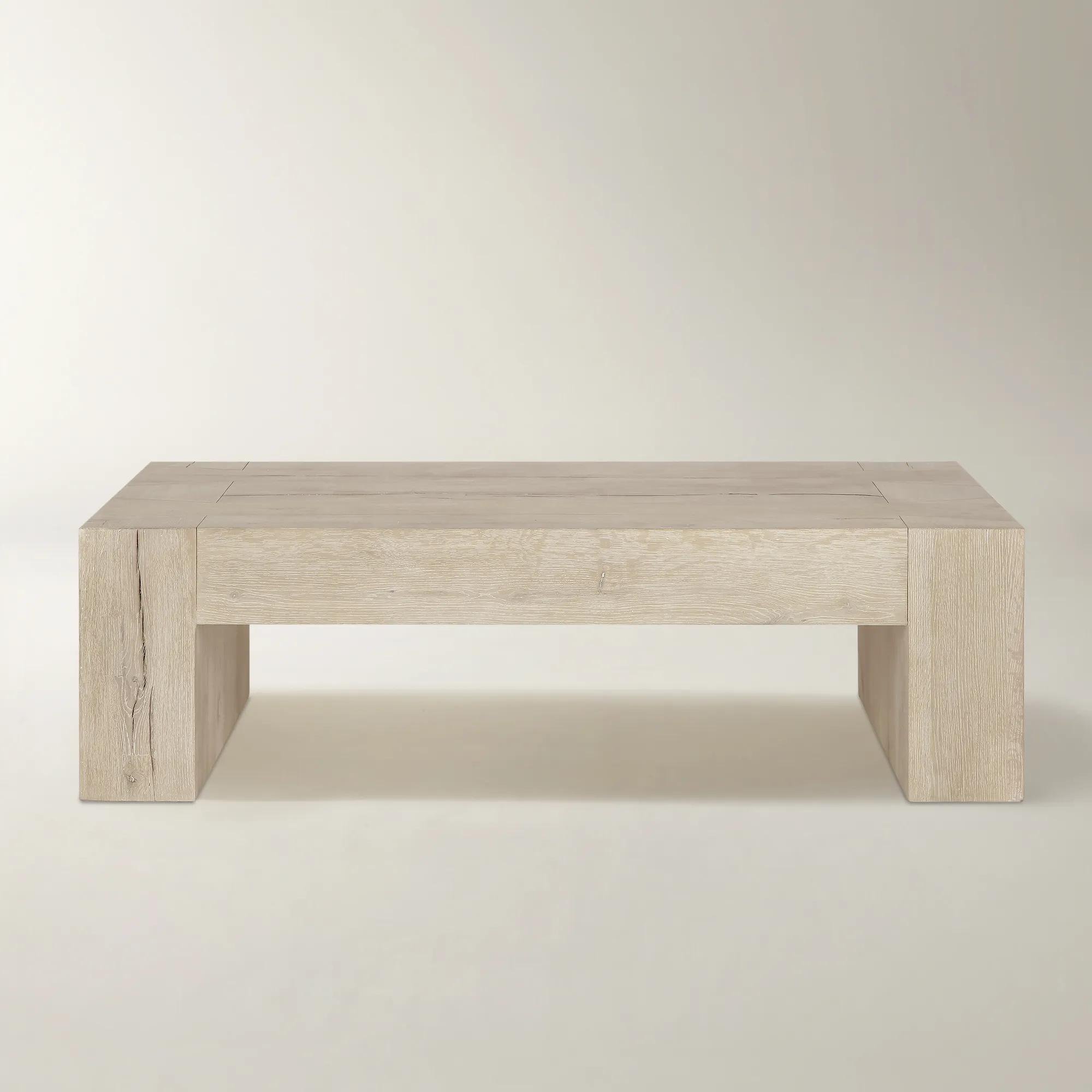 Bristol Reclaimed Oak 60" Coffee Table - Aged Cream