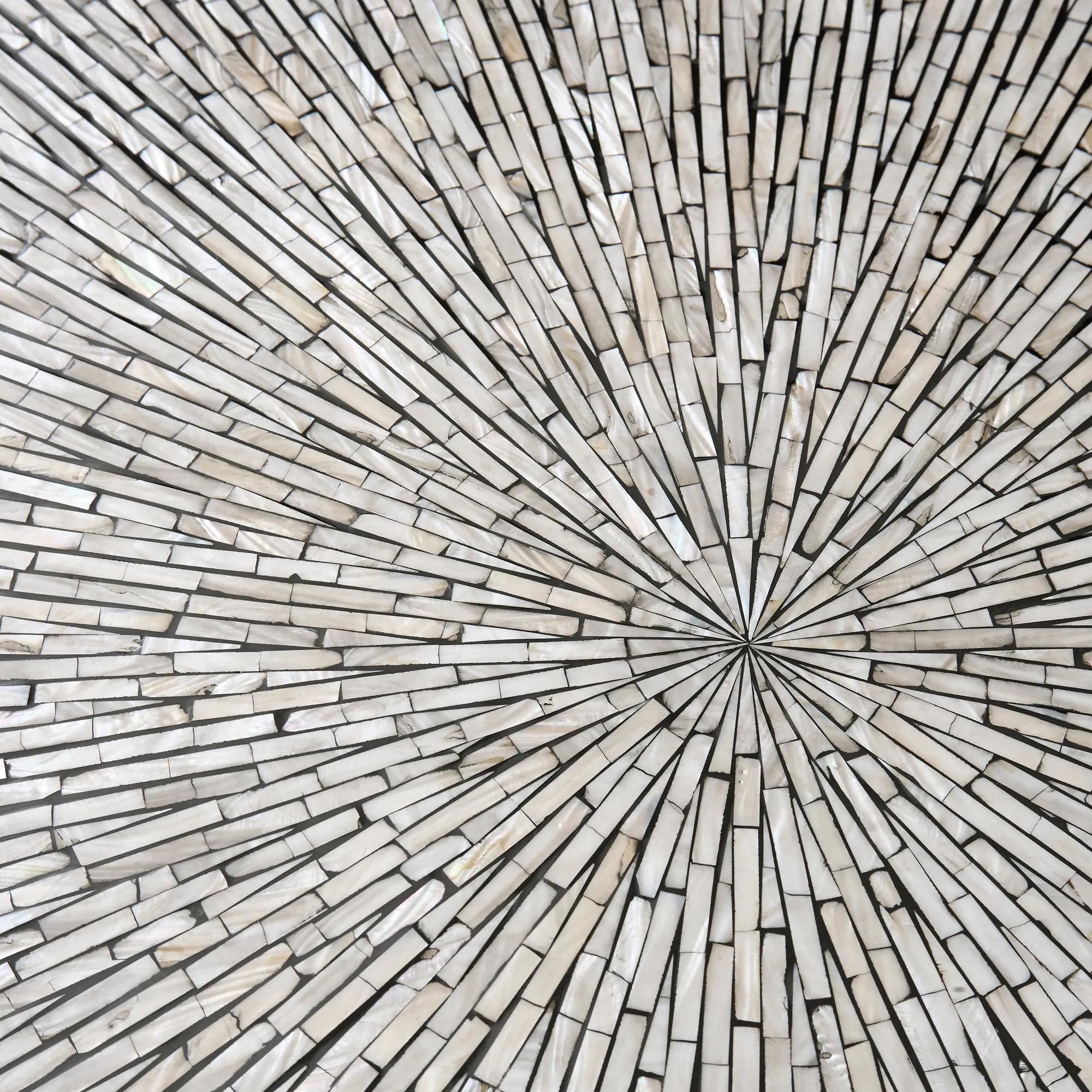 Marina Round Mosaic Black Coffee Table (52")