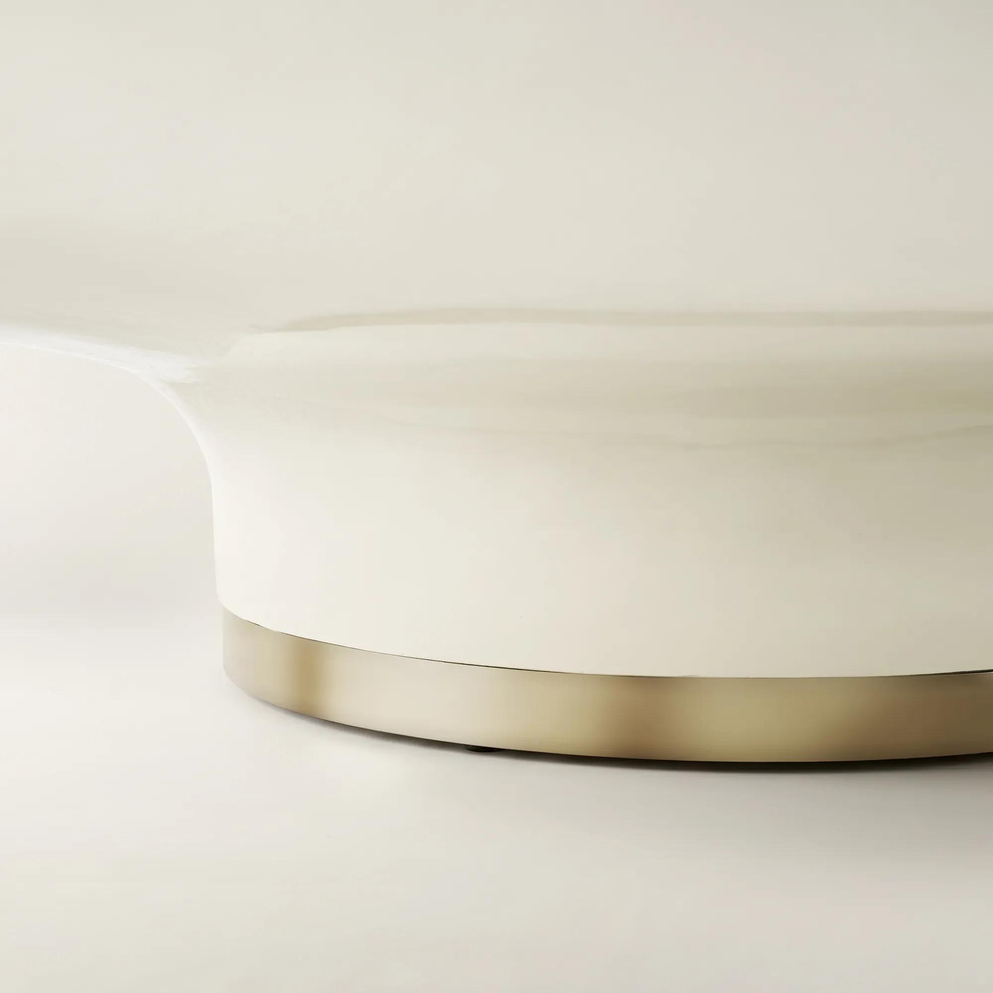 Celia Lacquered Cloud Resin Indoor/Outdoor Coffee Table (54")
