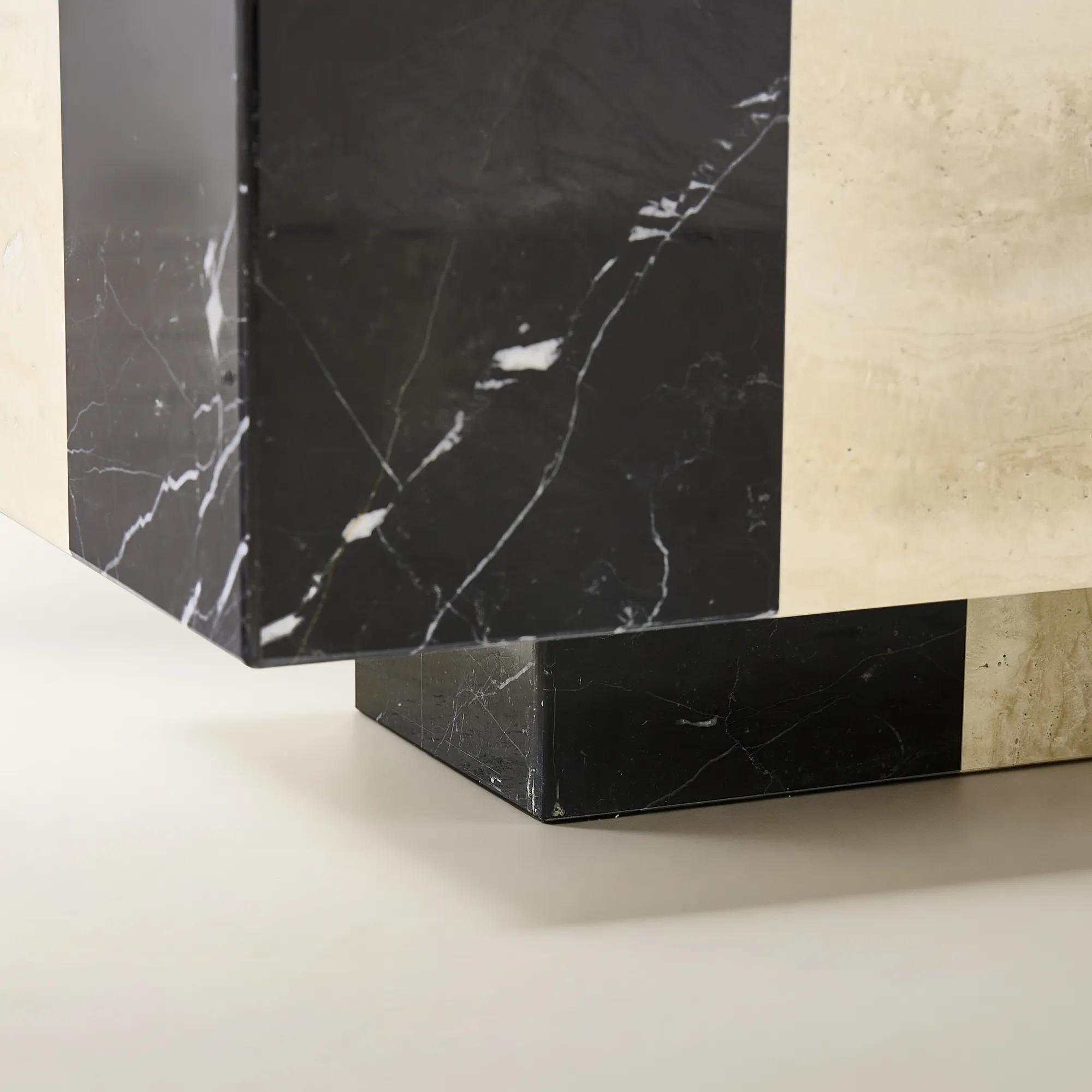 Chessa Square Chequered Marble Coffee Table (31.9")