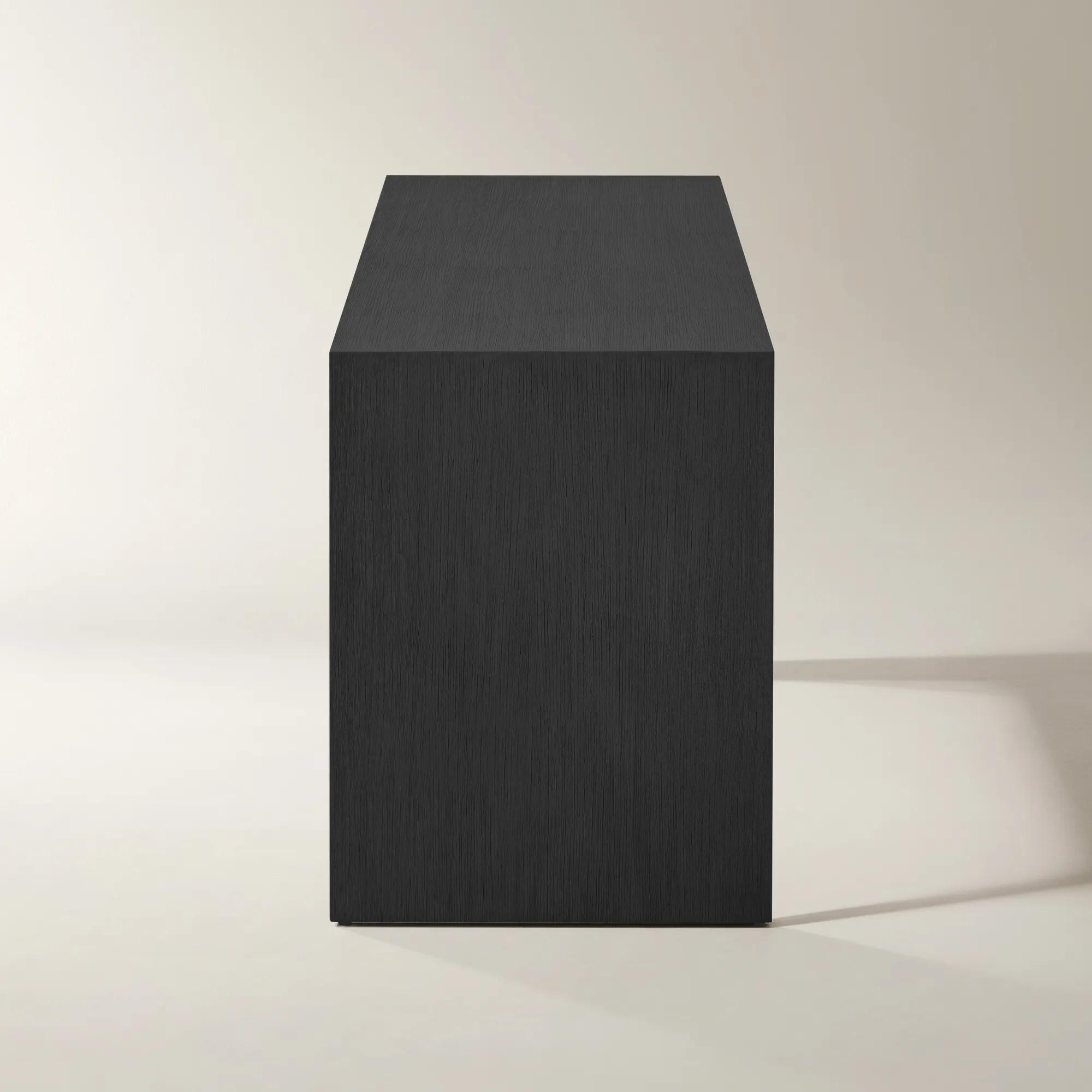 Glimmer Mirrored 2-Drawer Black Oak Desk (62")