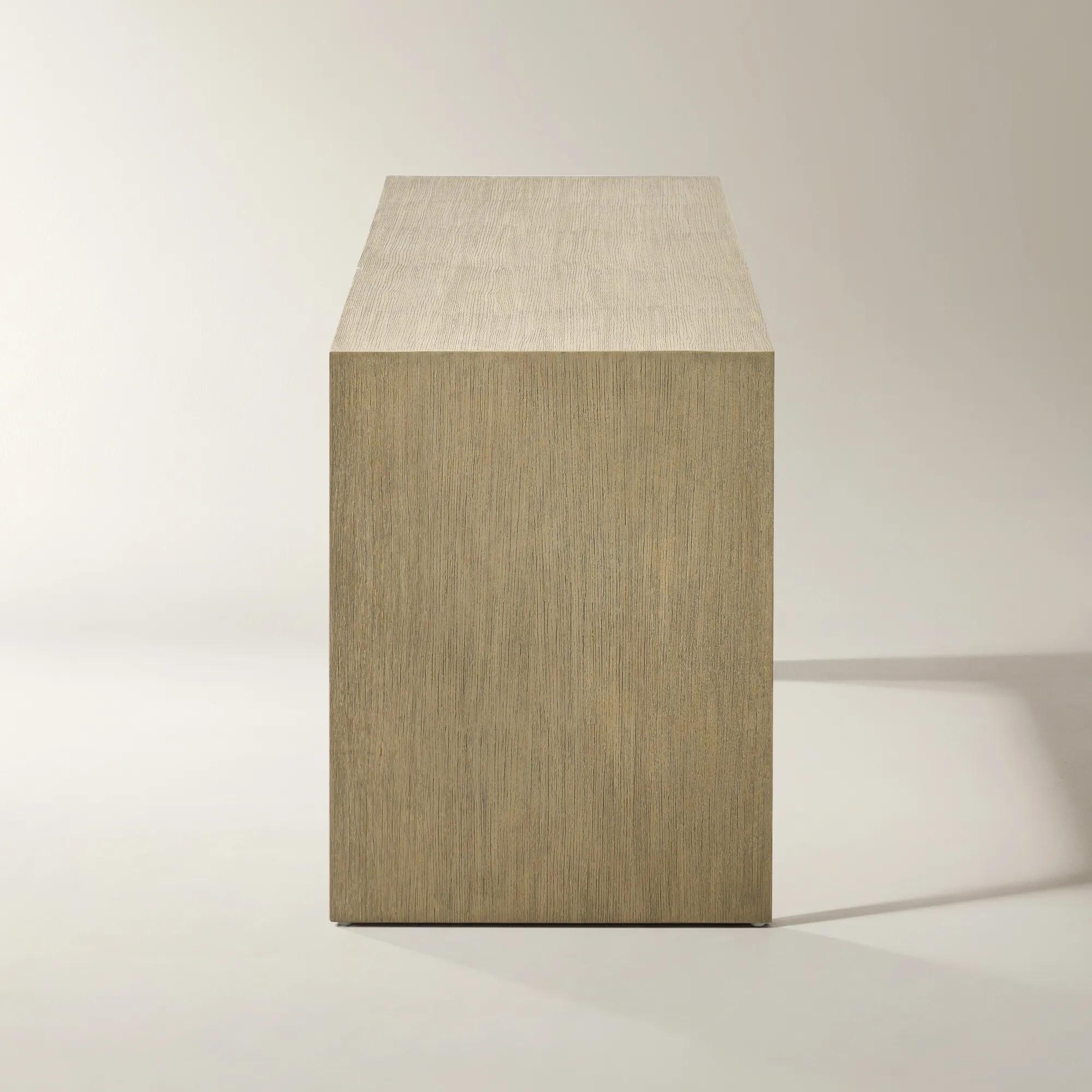 Glimmer Mirrored 2-Drawer Sea Drift Oak Desk (62")