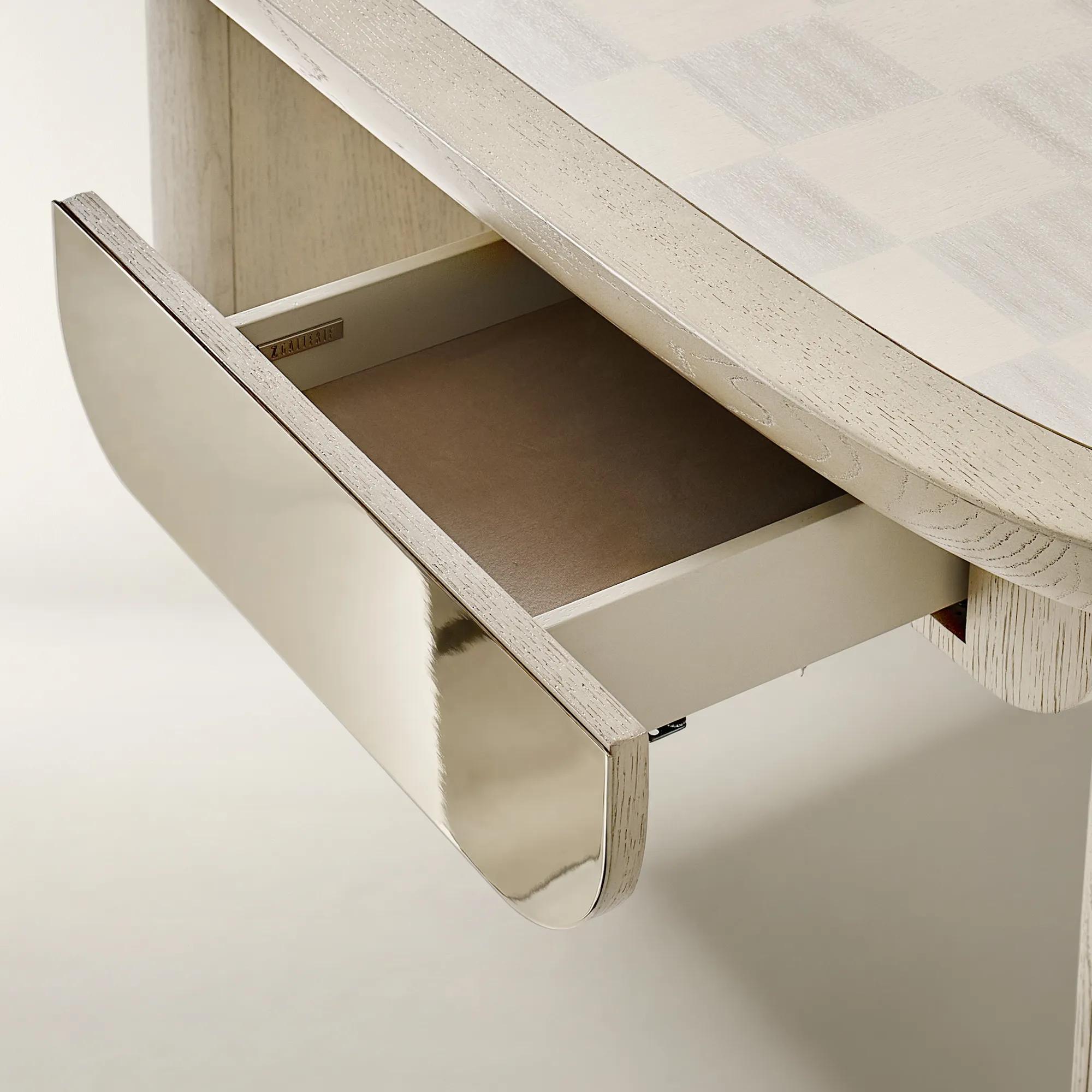Vetra Checkerboard Oak and Maple Desk with Drawer (71")