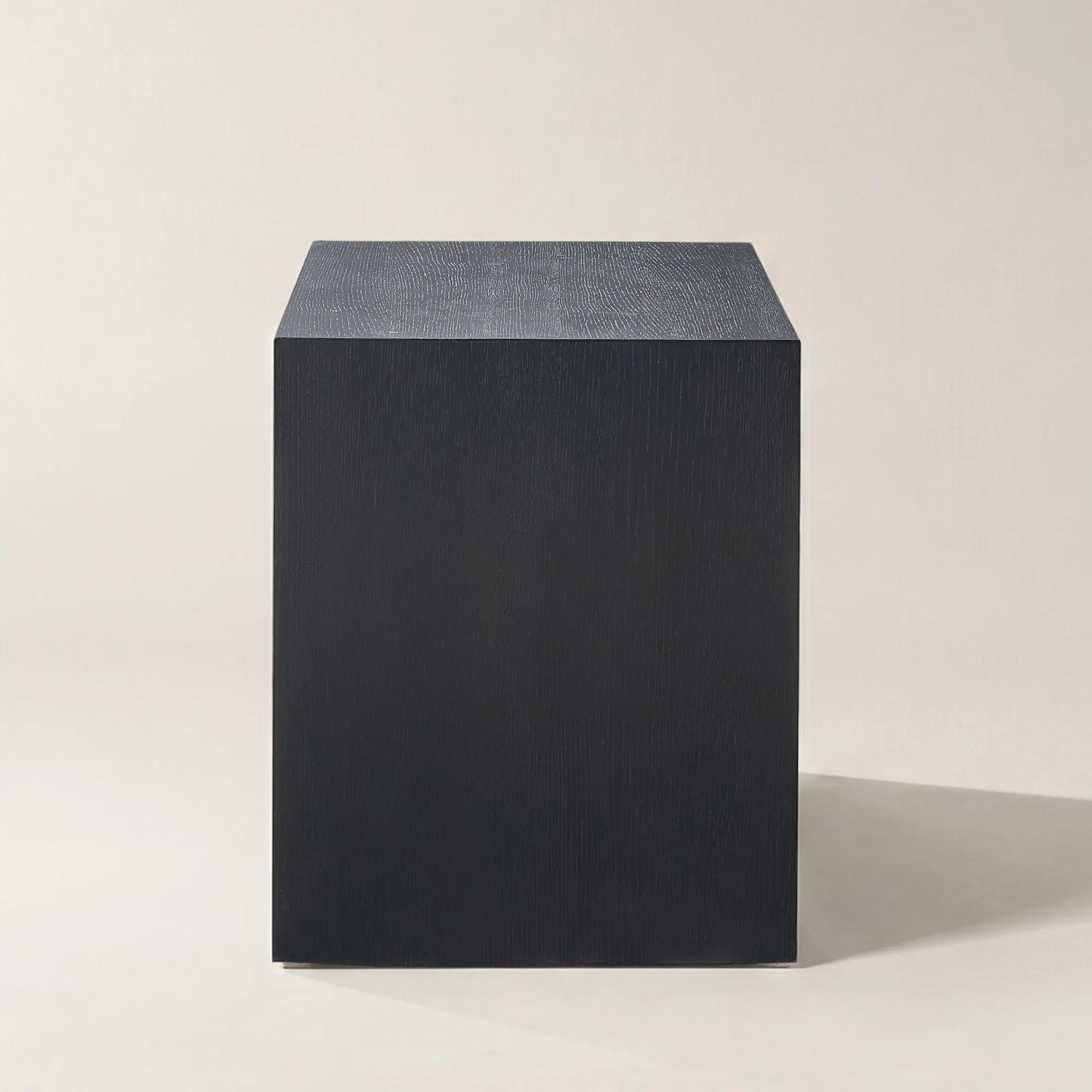 Glimmer Mirrored Black Oak 2-Drawer Nightstand (32")