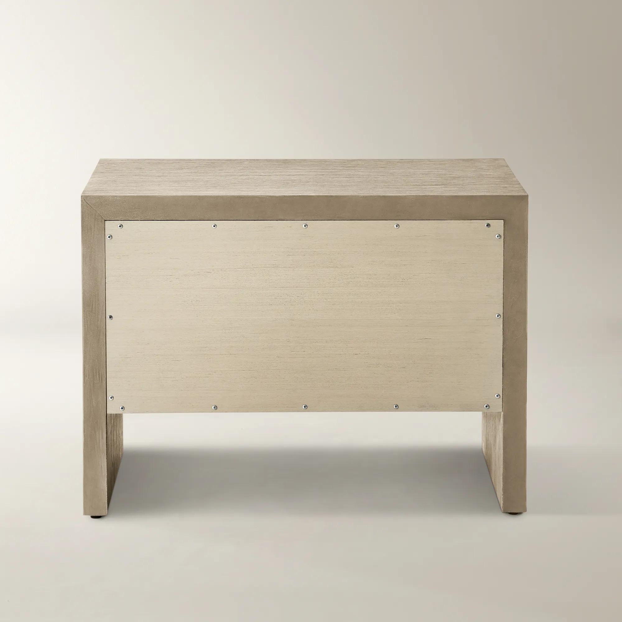 Glimmer Mirrored Seadrift Oak 2-Drawer Nightstand (32")