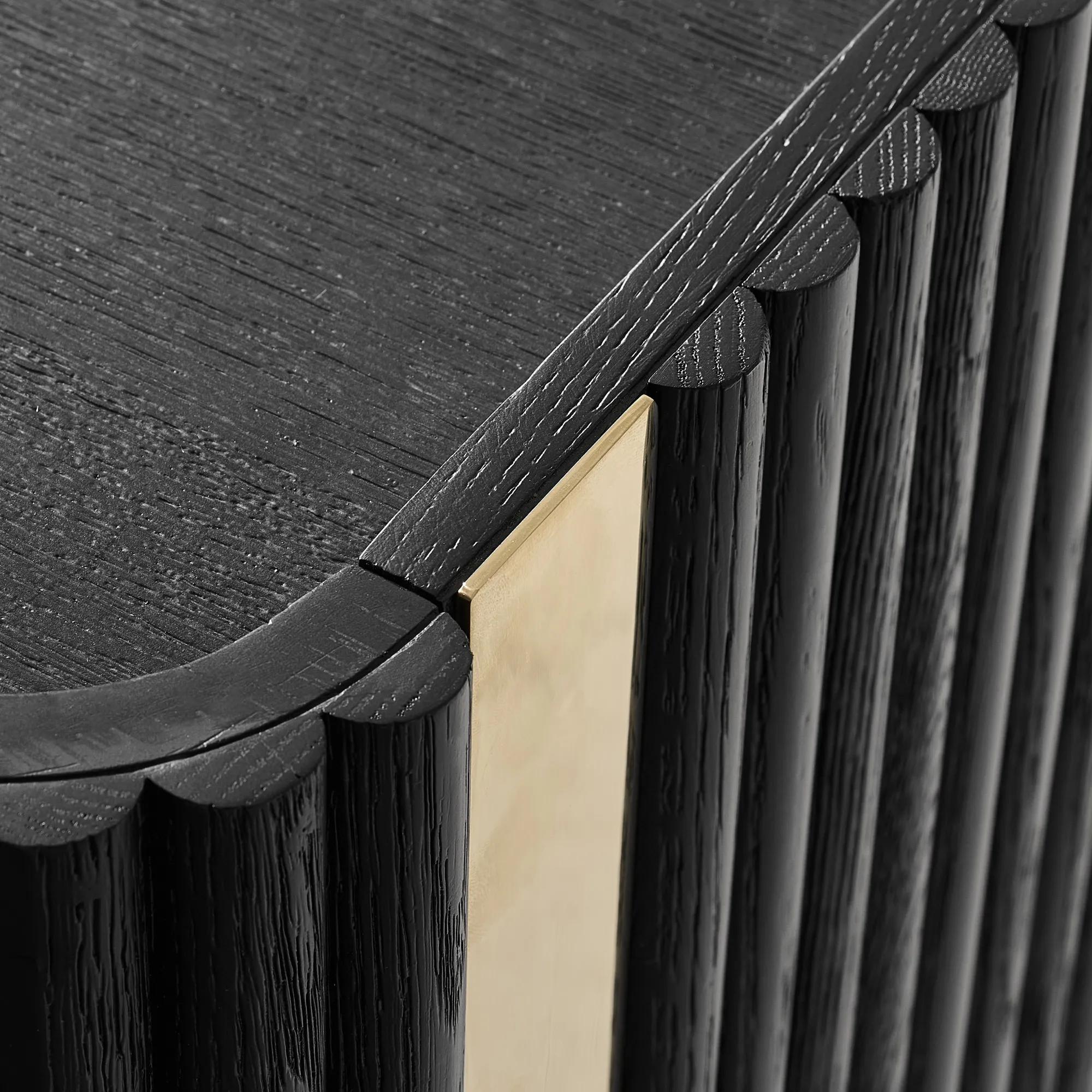 Stria Reeded Black Oak 6-Drawer Dresser (64.5")
