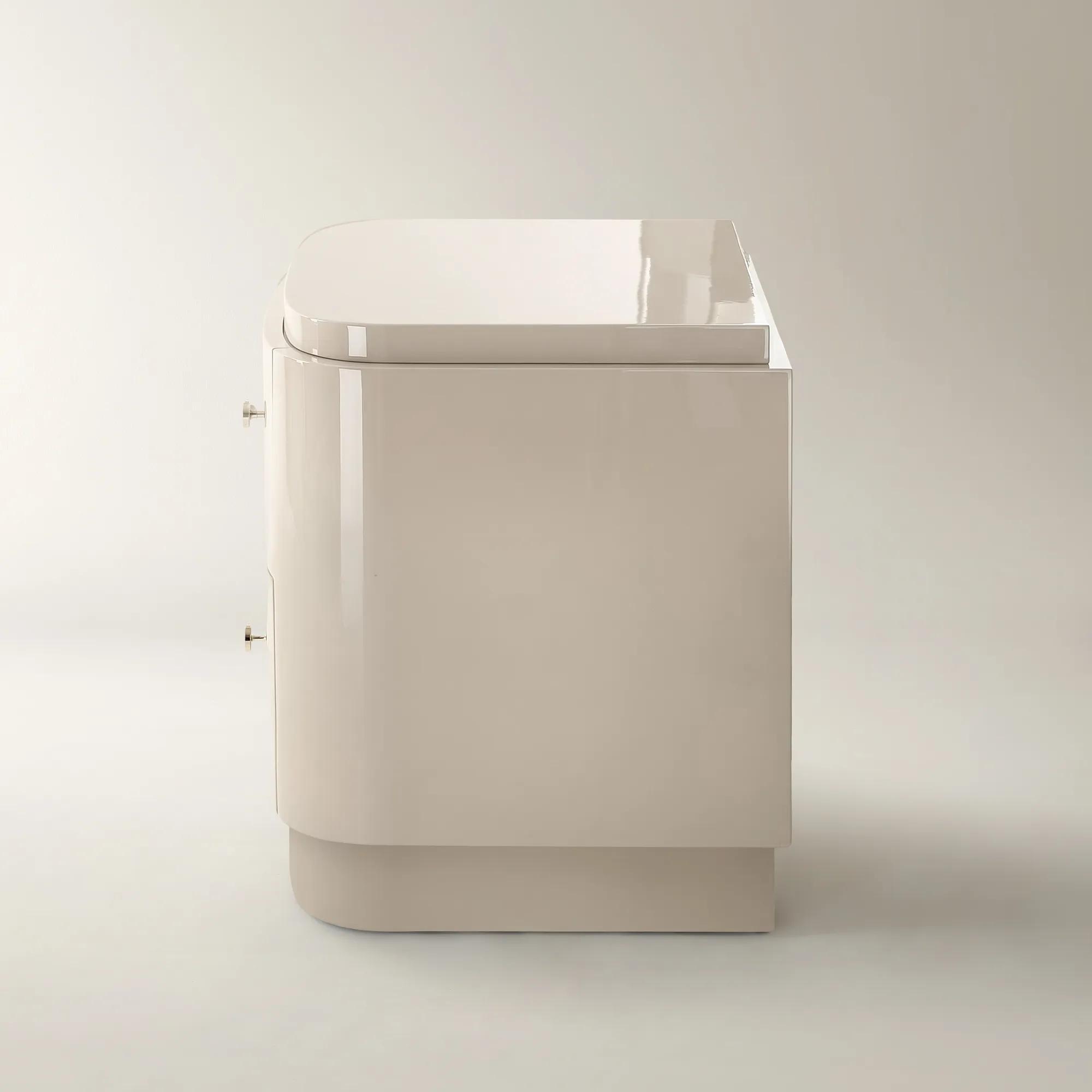 Nia Lacquered Nightstand (26") - Turtle Dove 