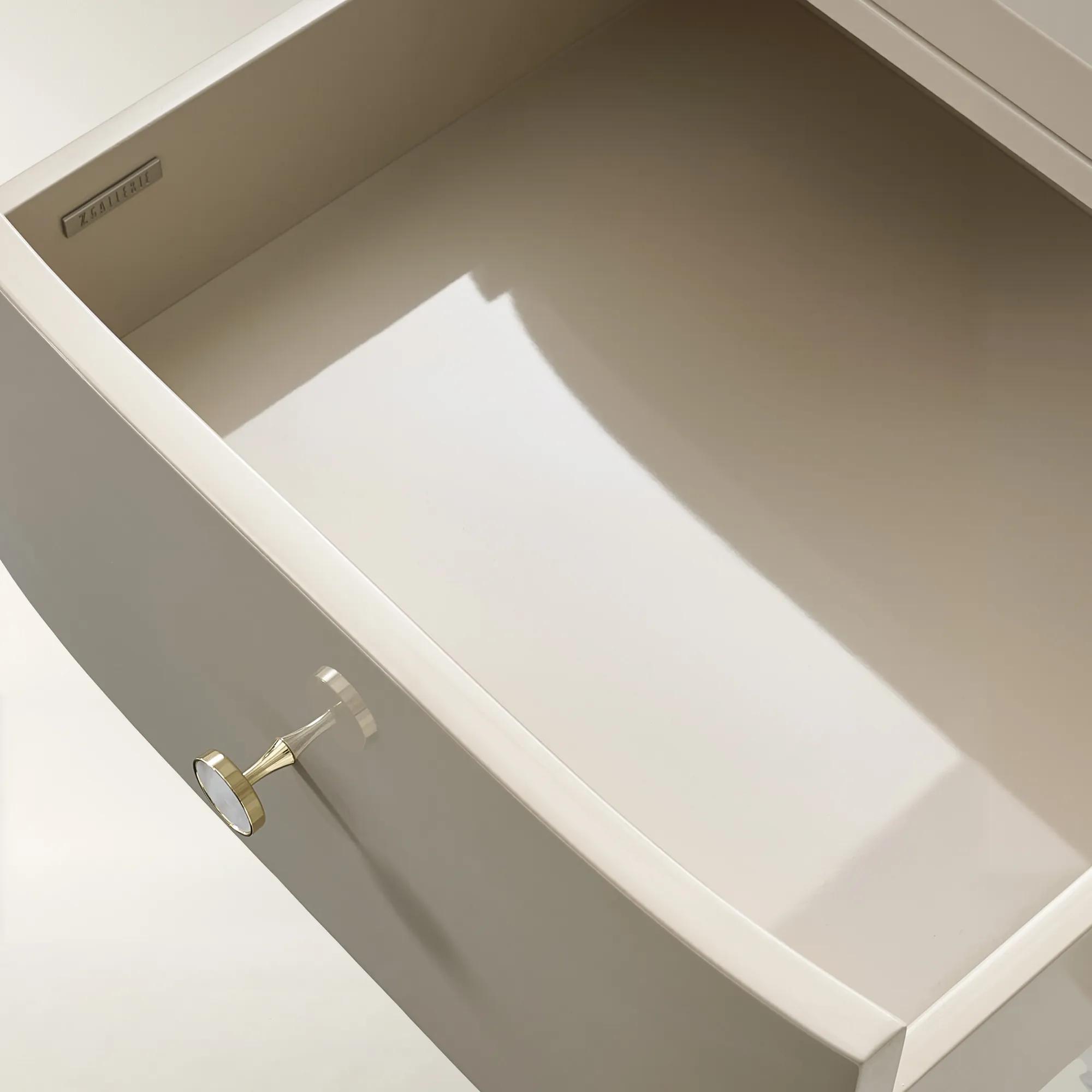 Nia Lacquered Nightstand (26") - Turtle Dove 