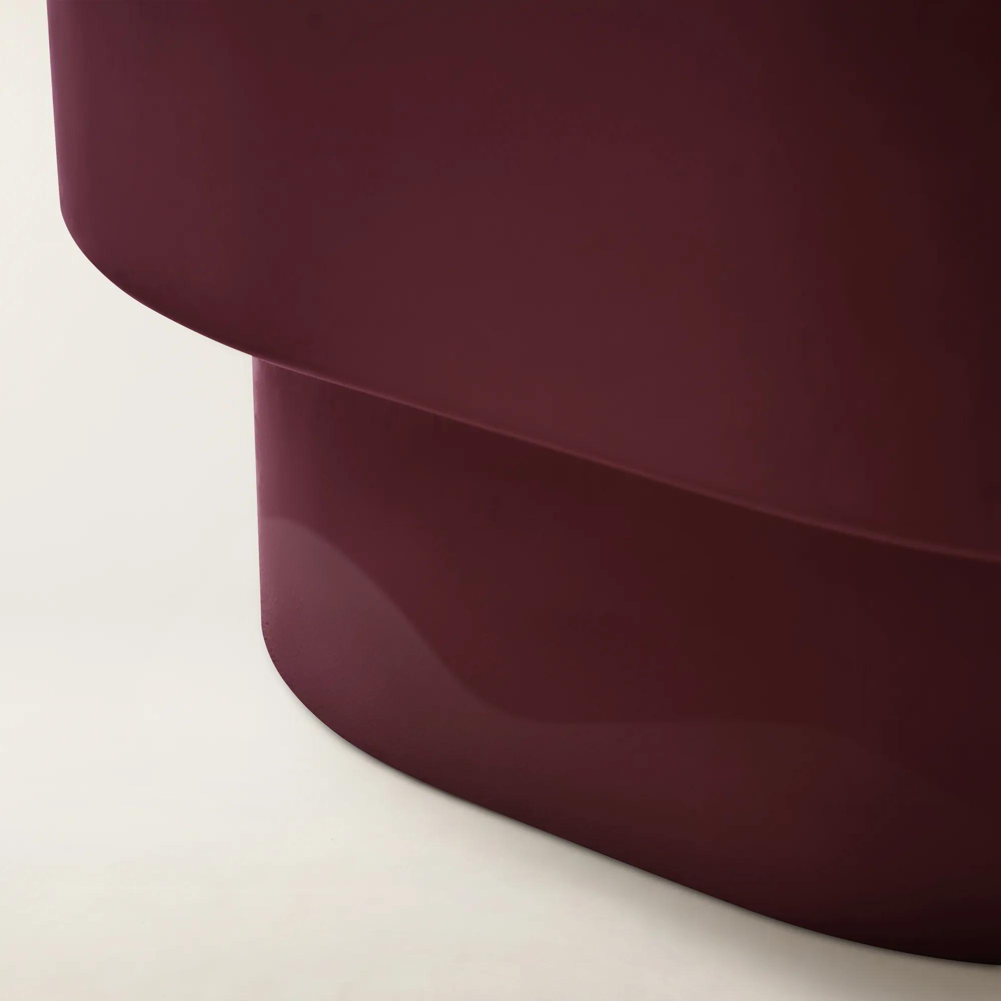 Velar Lacquered Ox Blood 1-Drawer Nightstand With Glass Top (24")