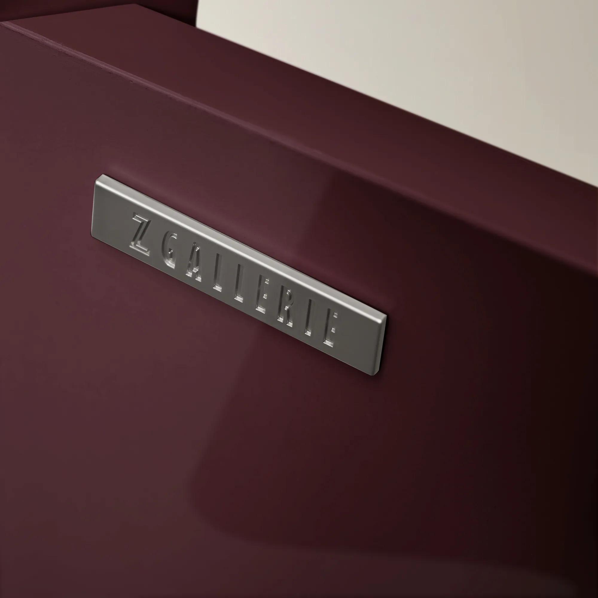 Velar Lacquered Ox Blood 1-Drawer Nightstand With Glass Top (24")