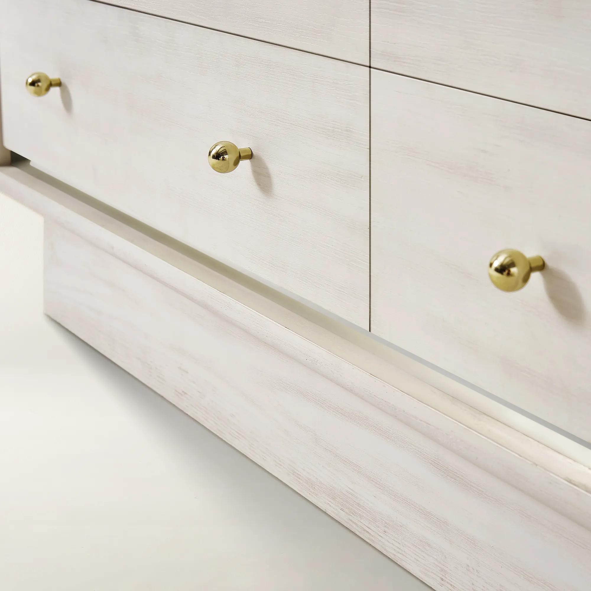 Lumina Bleached Oak 6-Drawer Dresser With Pearl Lacquered Top (62")