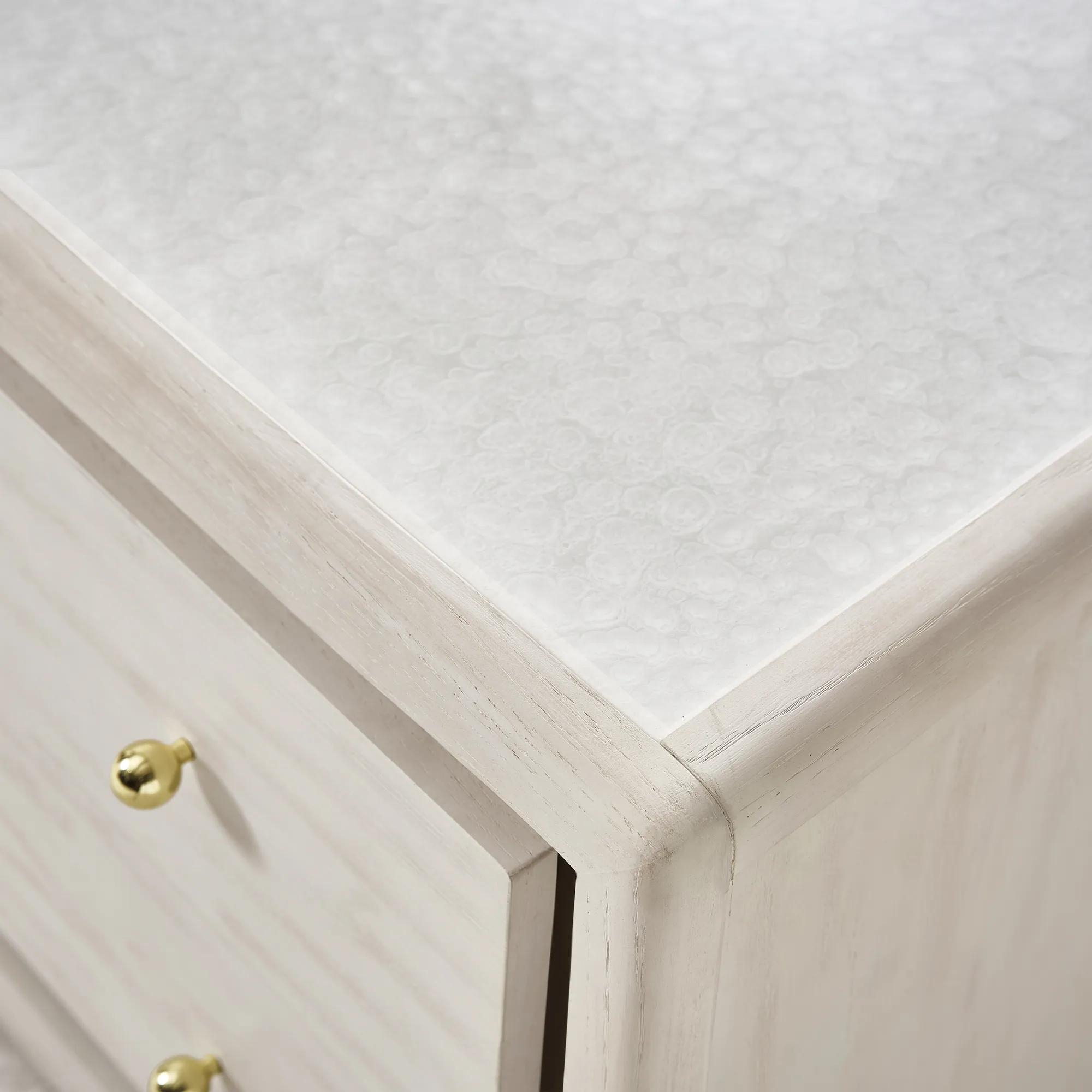 Lumina Bleached Oak 2-Drawer Nightstand With Pearl Lacquered Top (32")