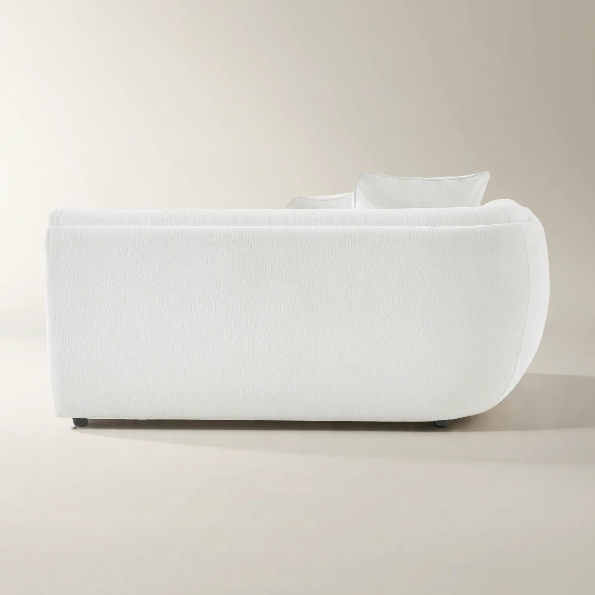 Curvia White Performance Chenille Indoor/Outdoor Grand Left-Arm Chair