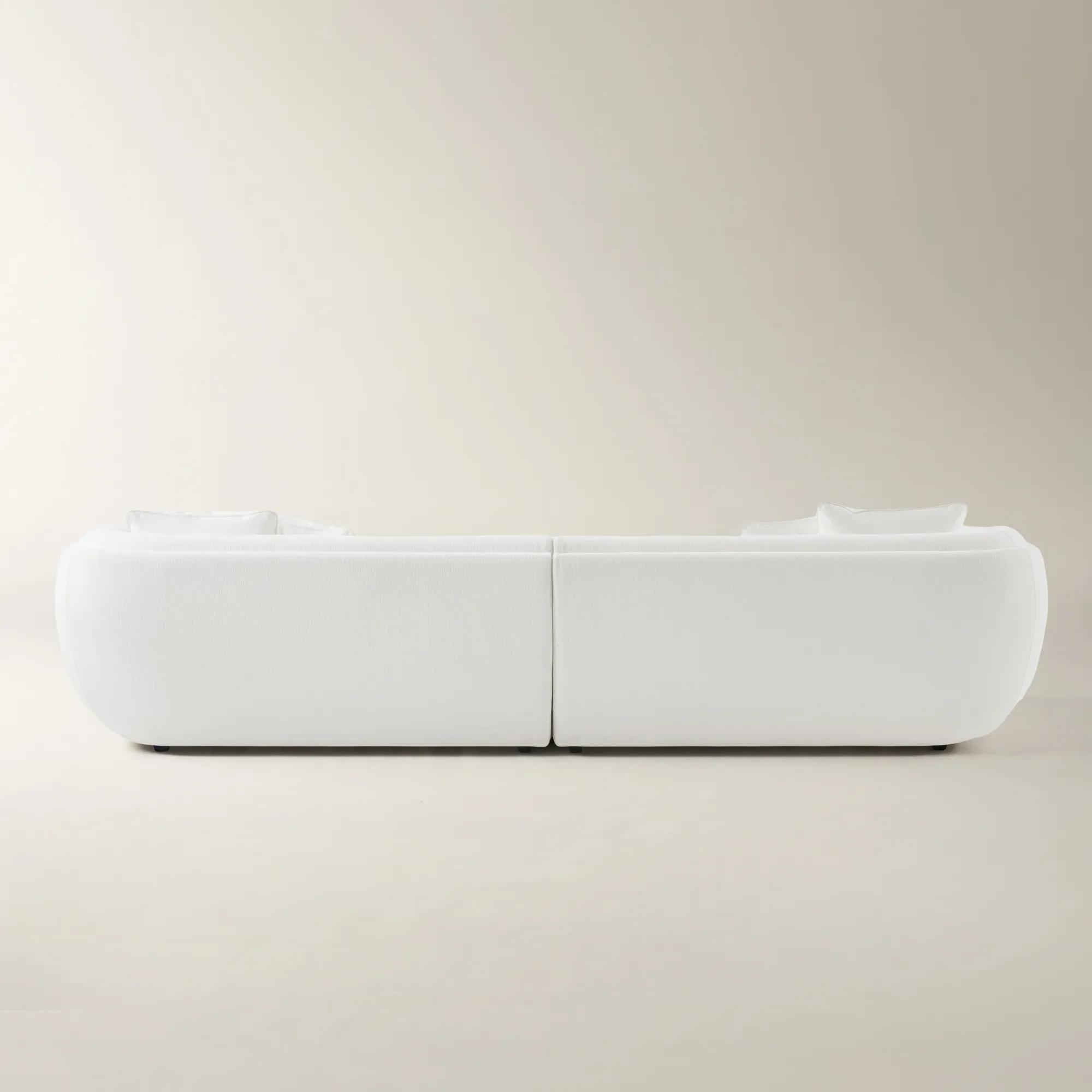 Curvia 2-Piece White Performance Chenille Indoor/Outdoor Grand Sectional Sofa