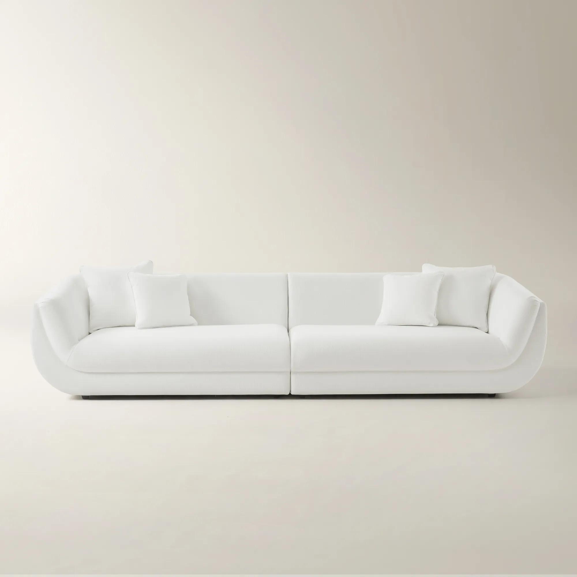 Curvia 2-Piece White Performance Chenille Indoor/Outdoor Grand Sectional Sofa