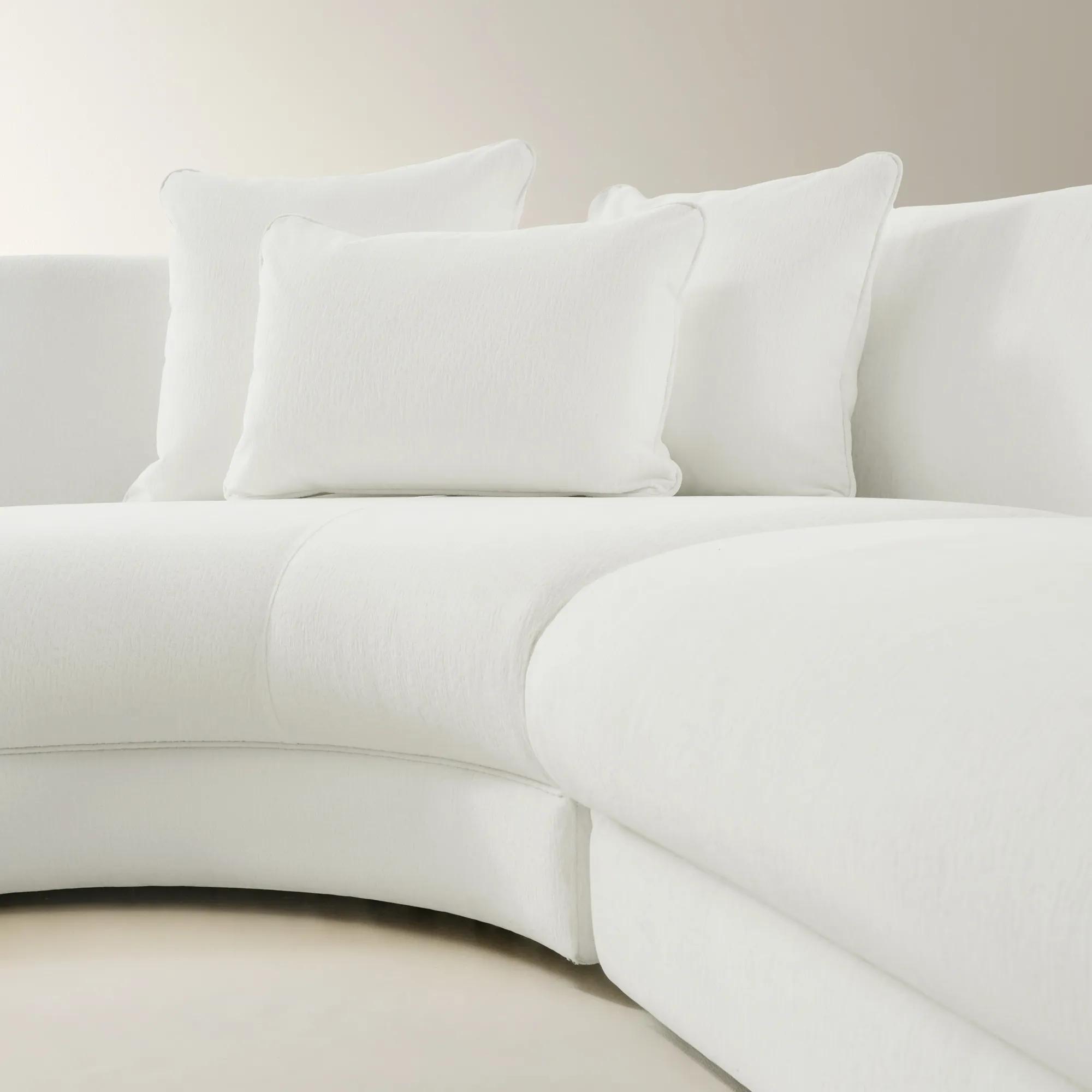 Curvia 3-Piece White Performance Chenille Indoor/Outdoor Sectional Sofa