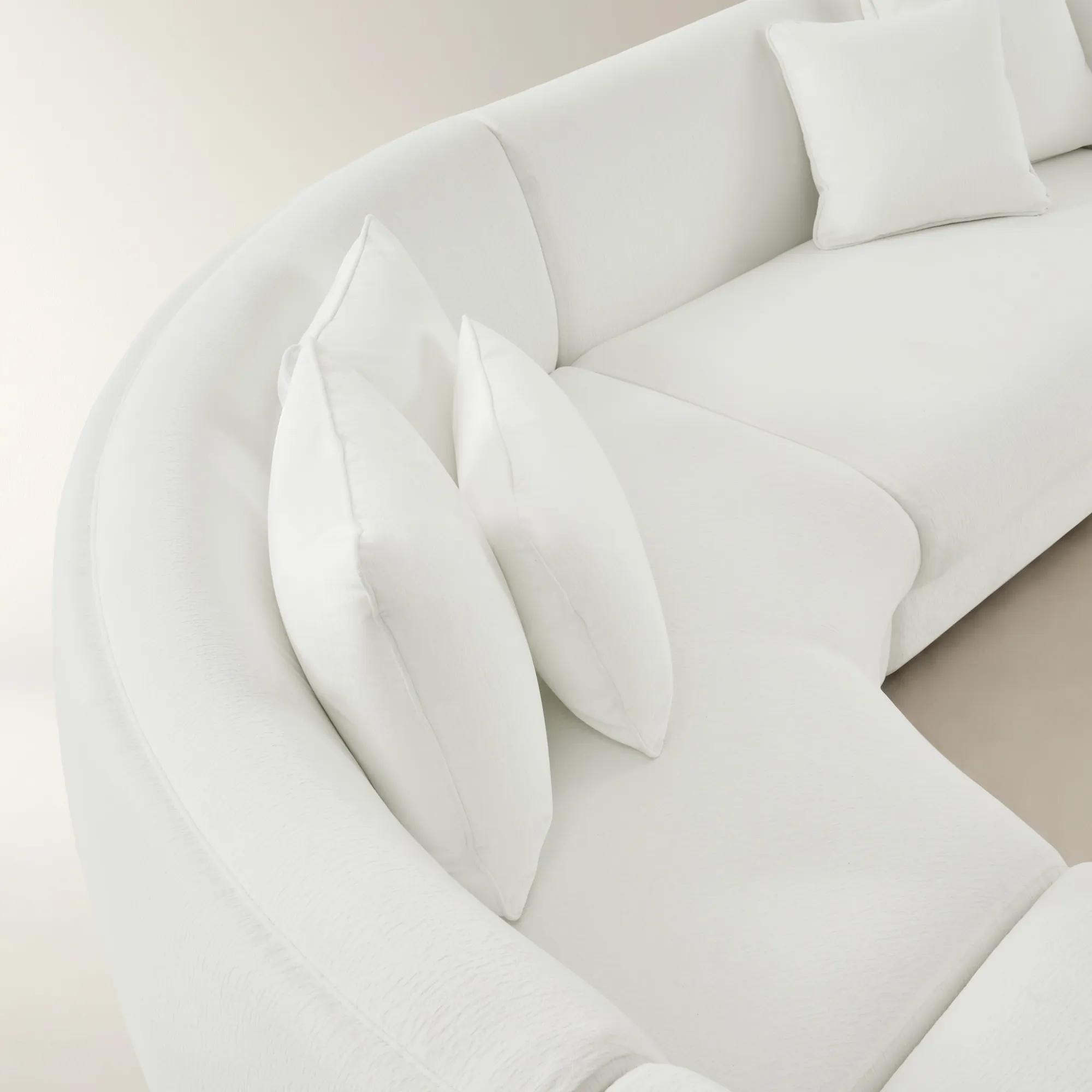 Curvia 3-Piece White Performance Chenille Indoor/Outdoor Sectional Sofa