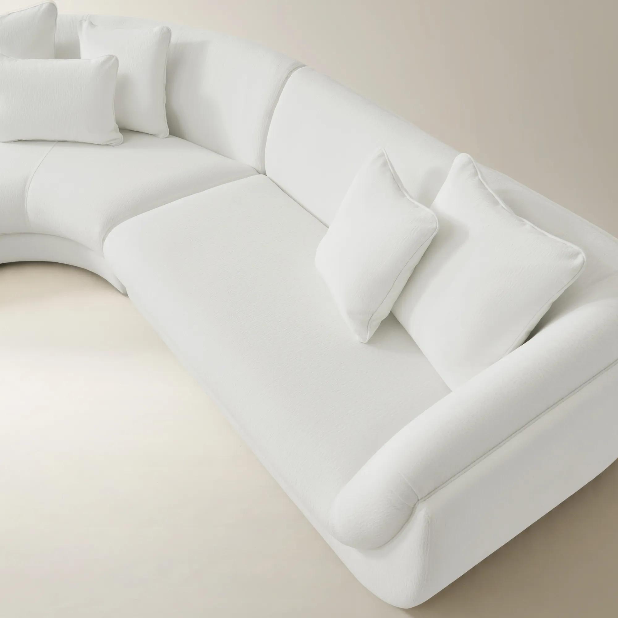 Curvia 3-Piece White Performance Chenille Indoor/Outdoor Sectional Sofa