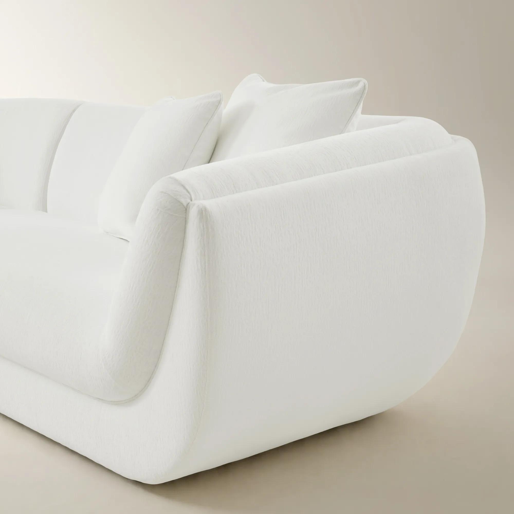 Curvia 3-Piece White Performance Chenille Indoor/Outdoor Sectional Sofa