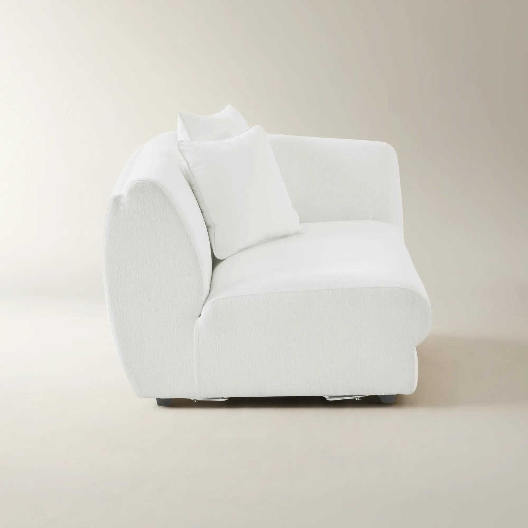 Curvia White Performance Chenille Indoor/Outdoor Grand Right-Arm Chair