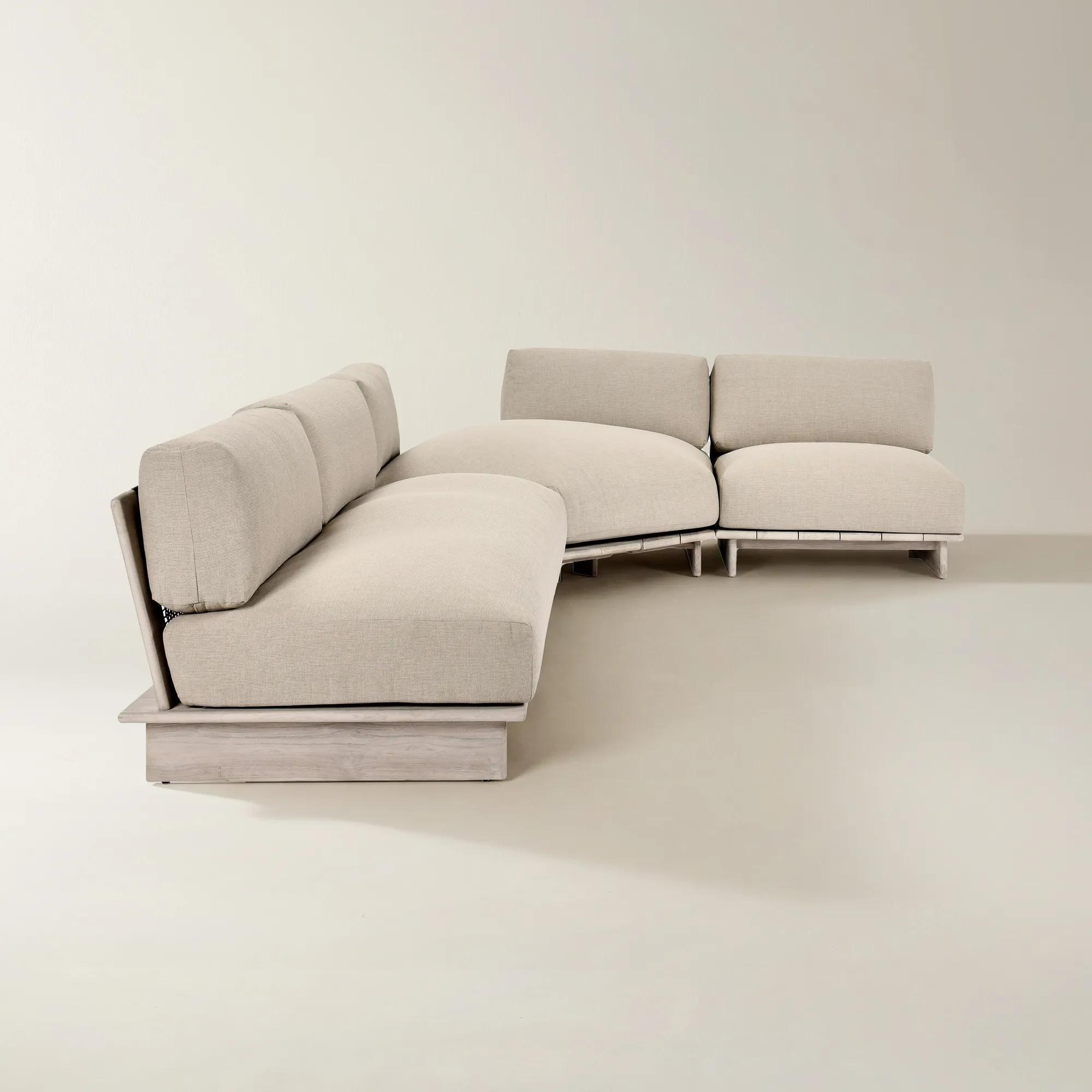 Livia Outdoor Sectional (37.8"-136") - Taupe