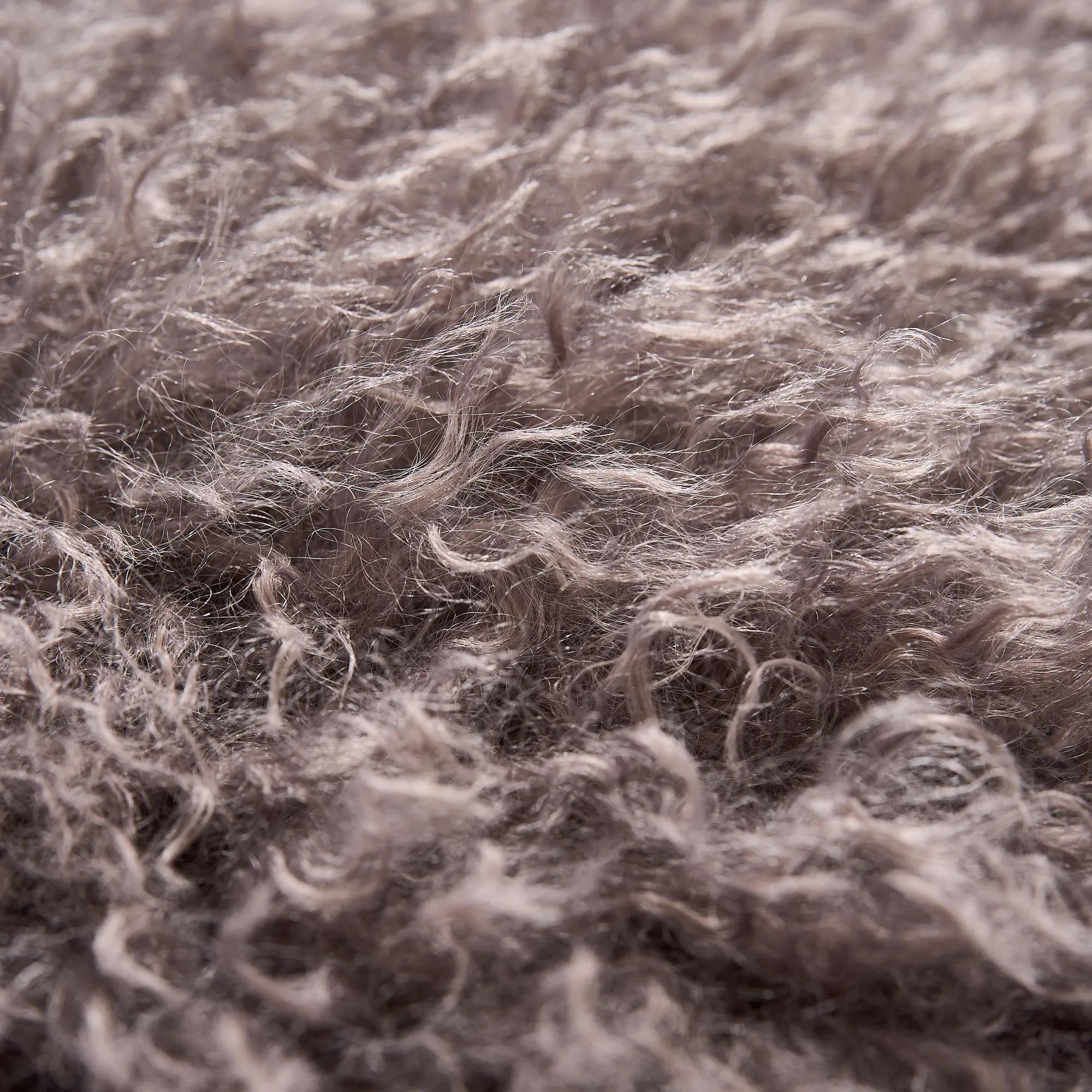 Micah Plum Truffle Faux Fur Bench (62")