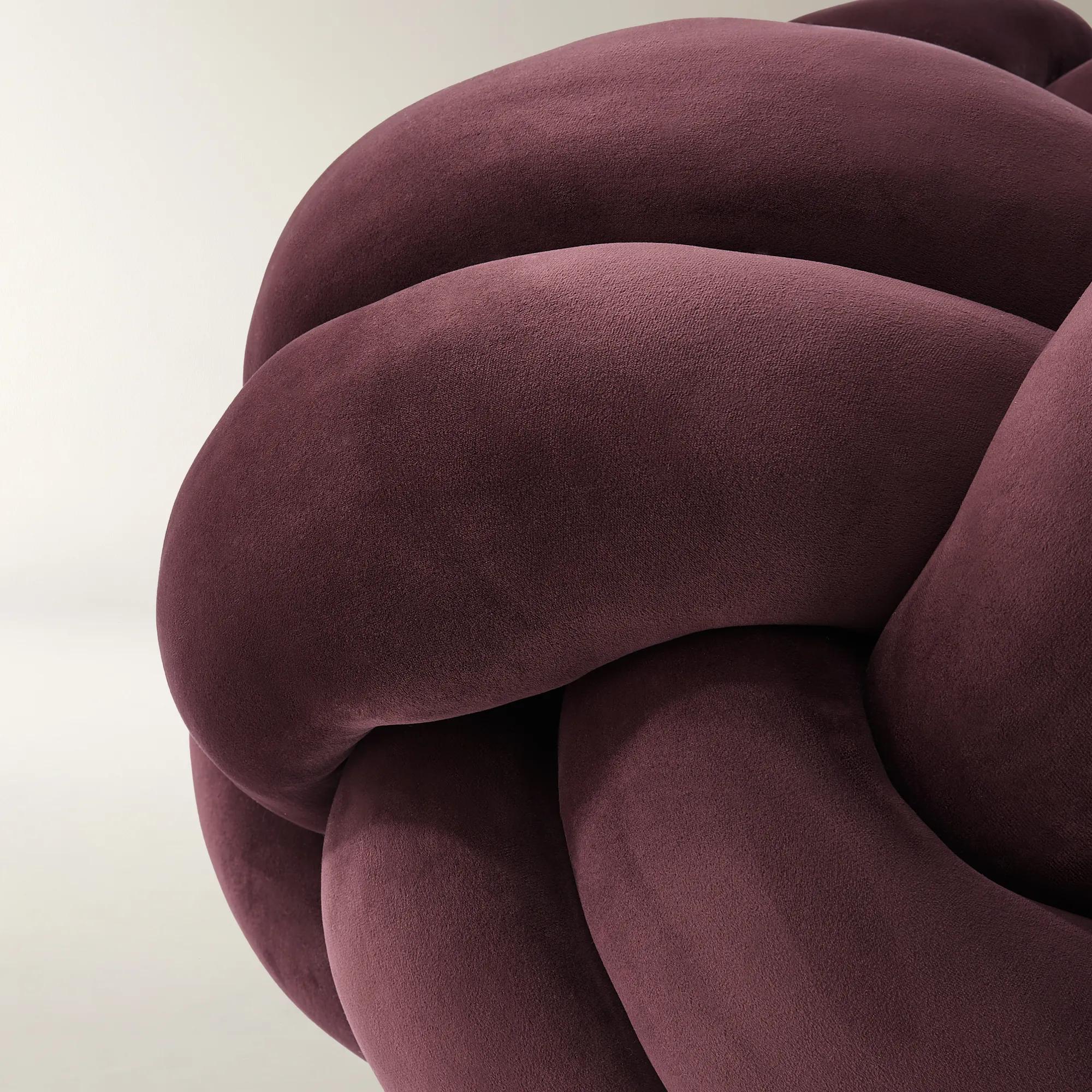 Loopie Fig Velvet Stool (34.5")