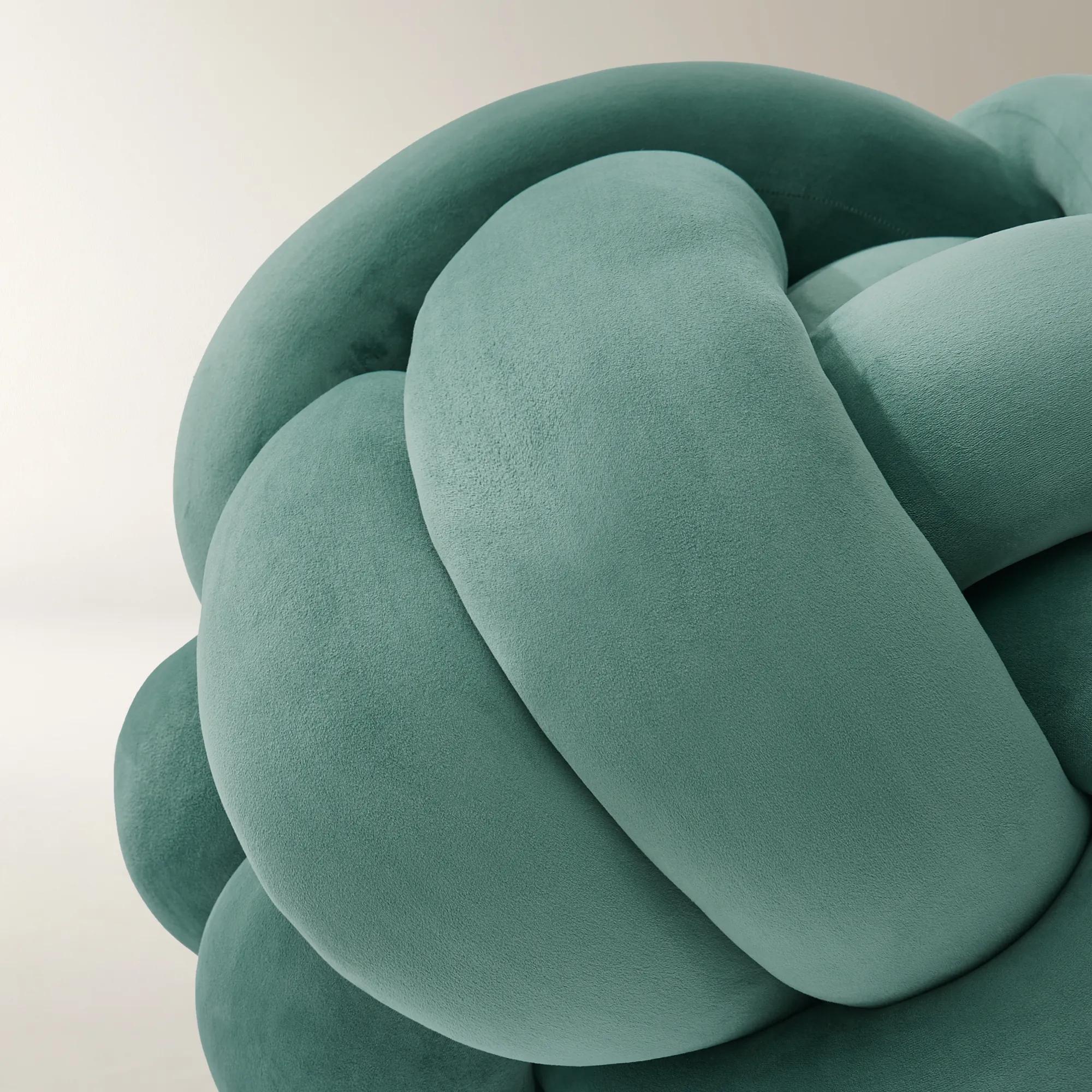 Loopie Ocean Teal Velvet Stool (34.5")