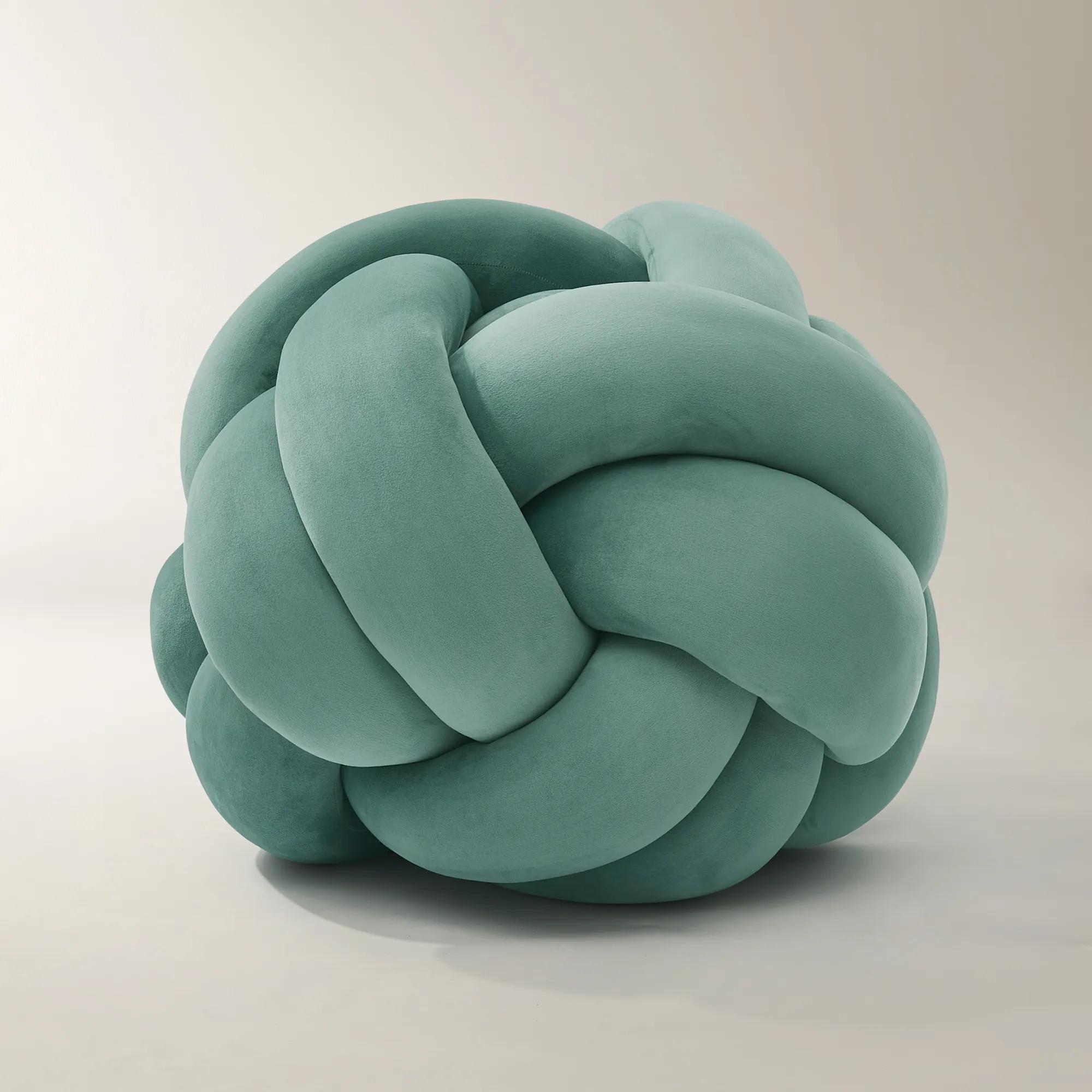 Loopie Ocean Teal Velvet Stool (34.5")