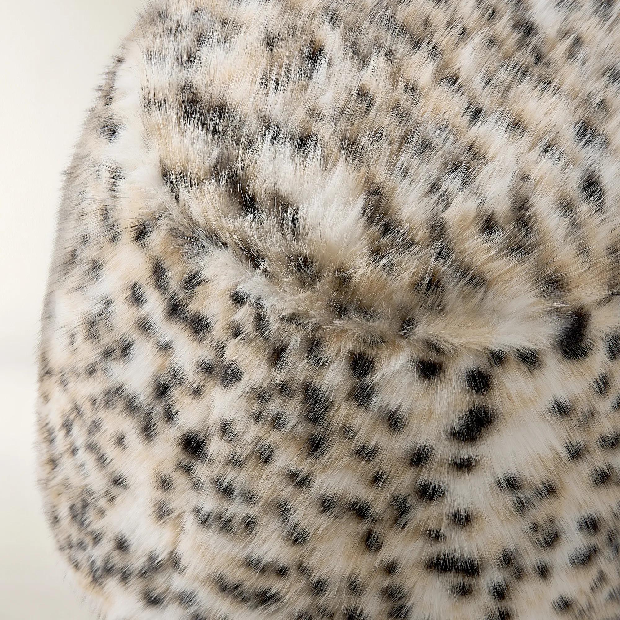 Avery Spotted Faux Fur Stool