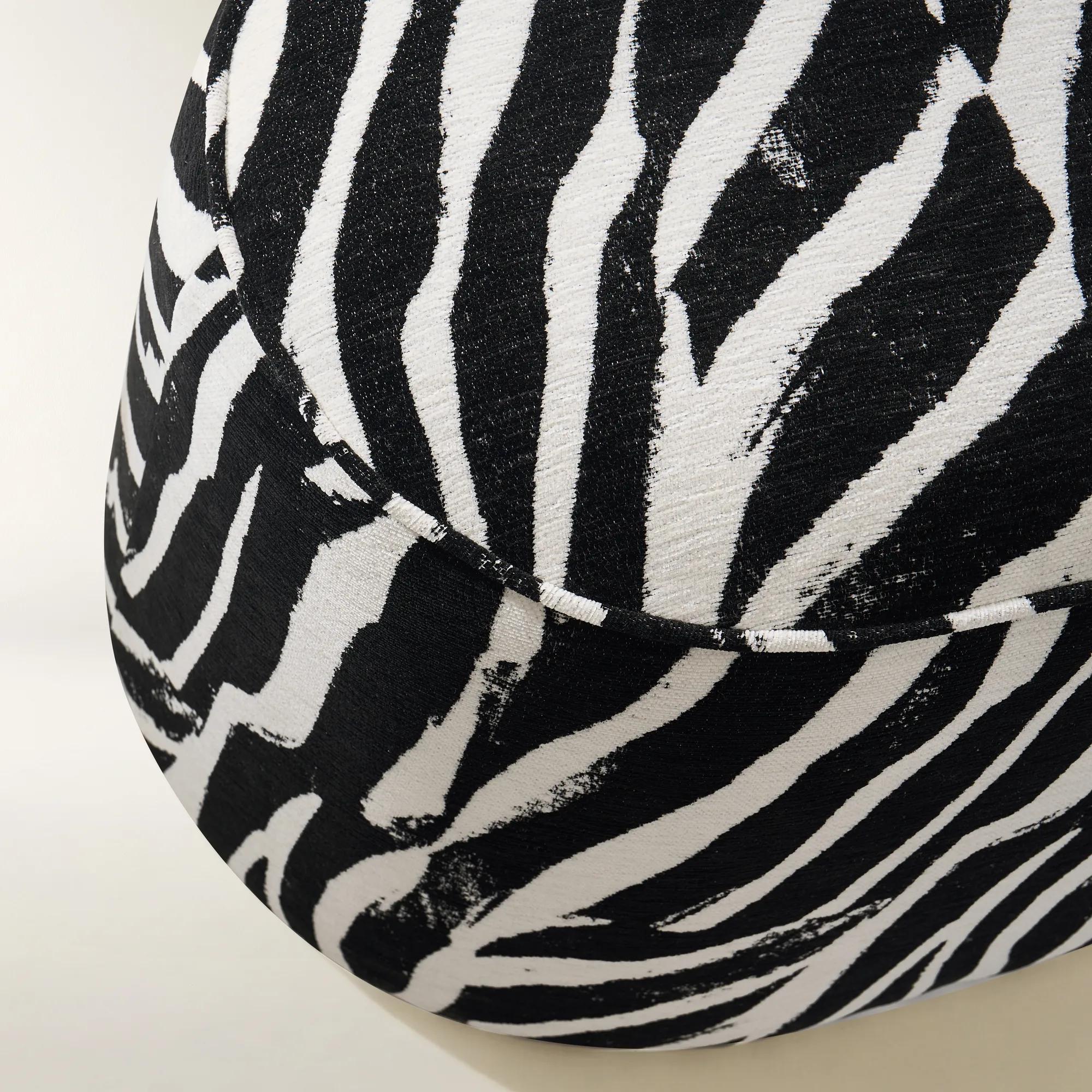 Avery White/Black Performance Chenille Stool