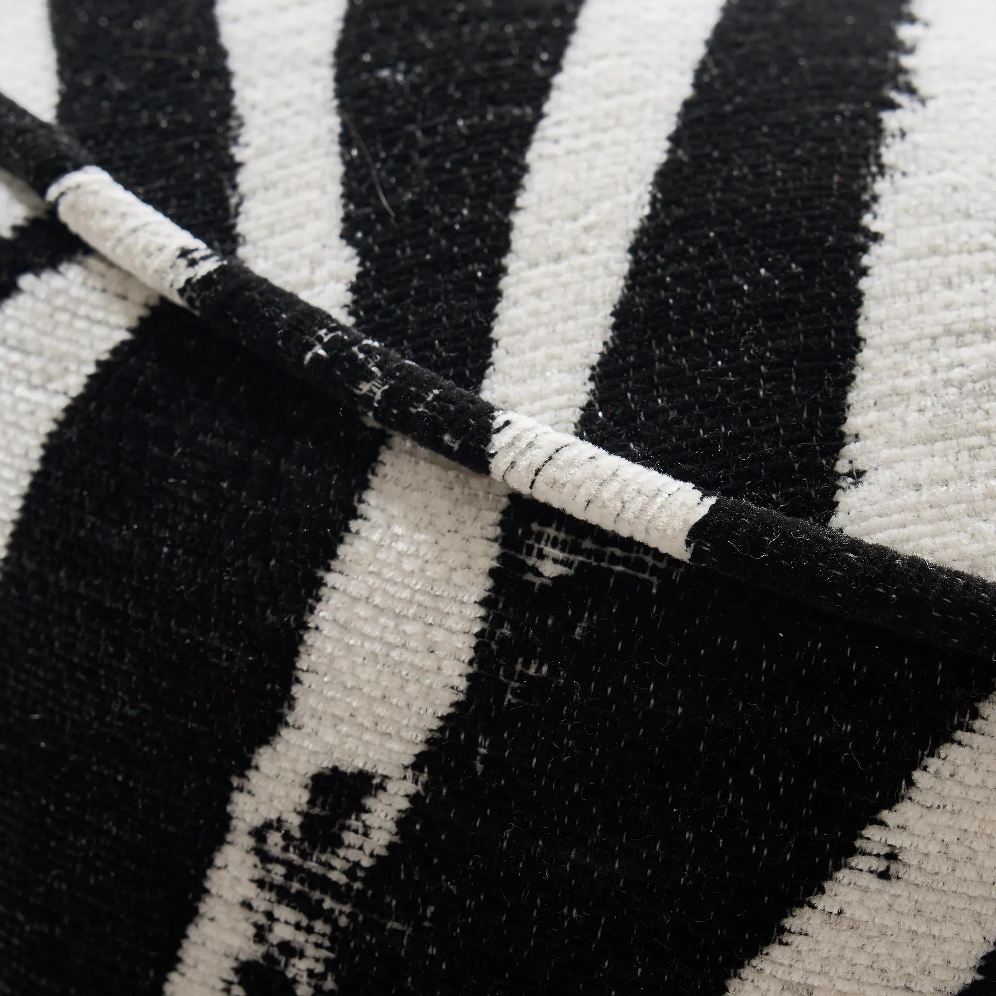 Avery White/Black Performance Chenille Stool