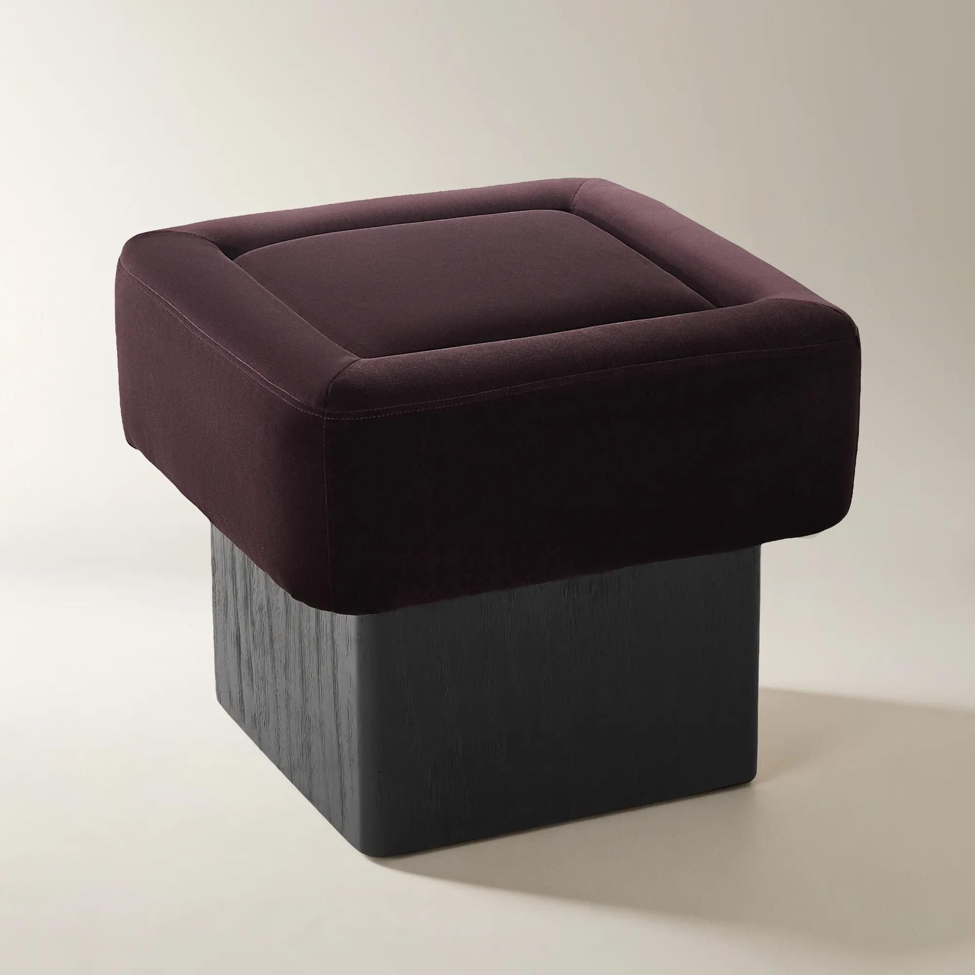 Reims Fig Velvet Stool