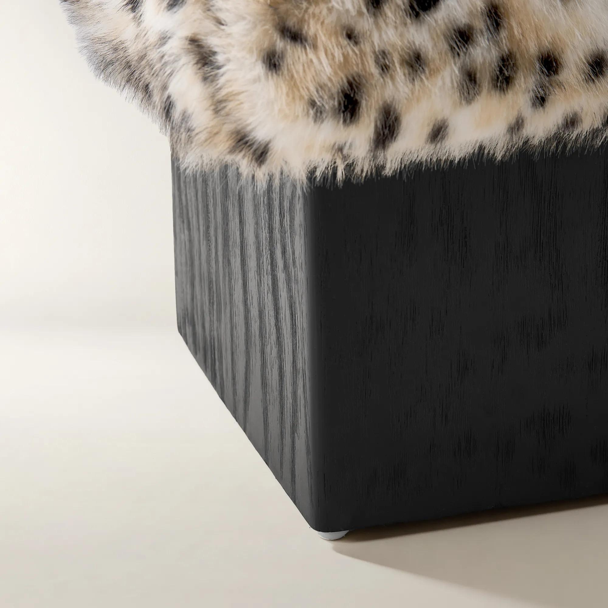 Reims Spotted Faux Fur Stool