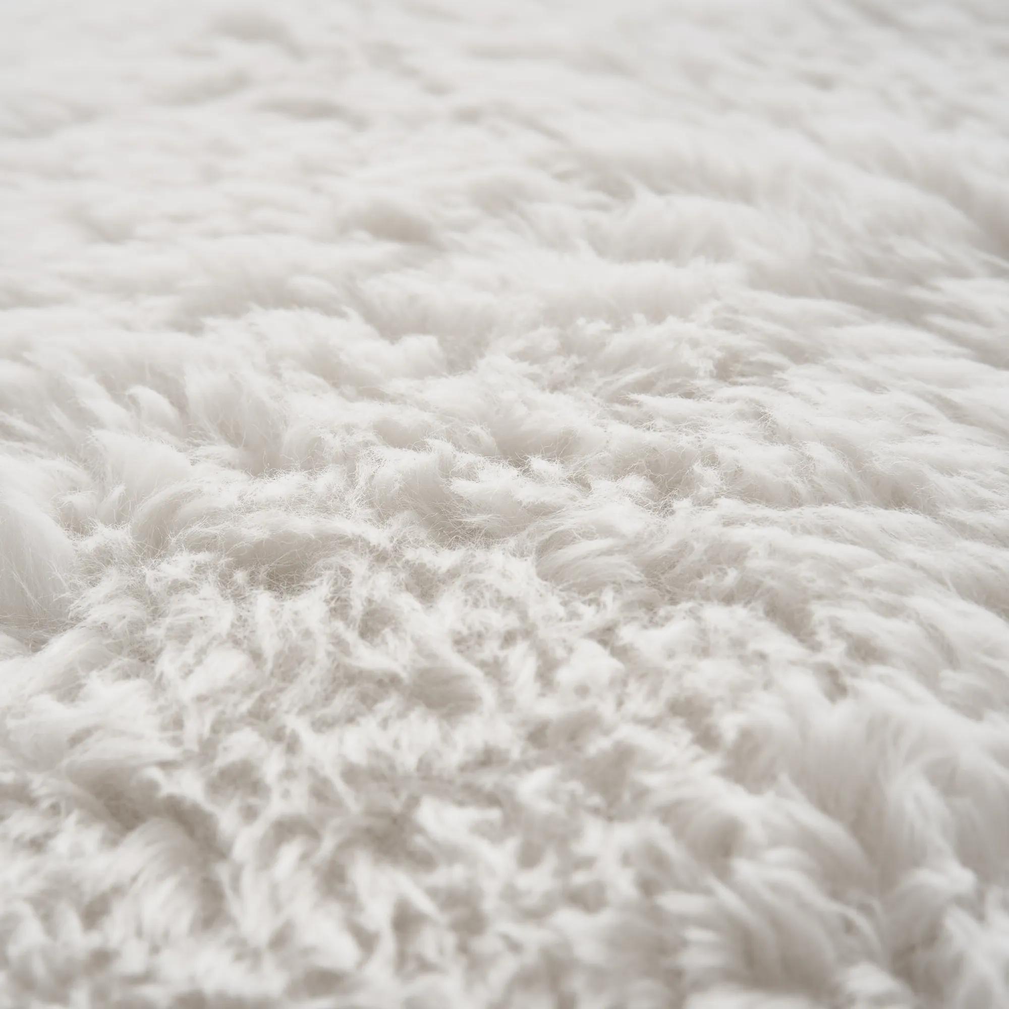 Lush White Faux Fur Stool