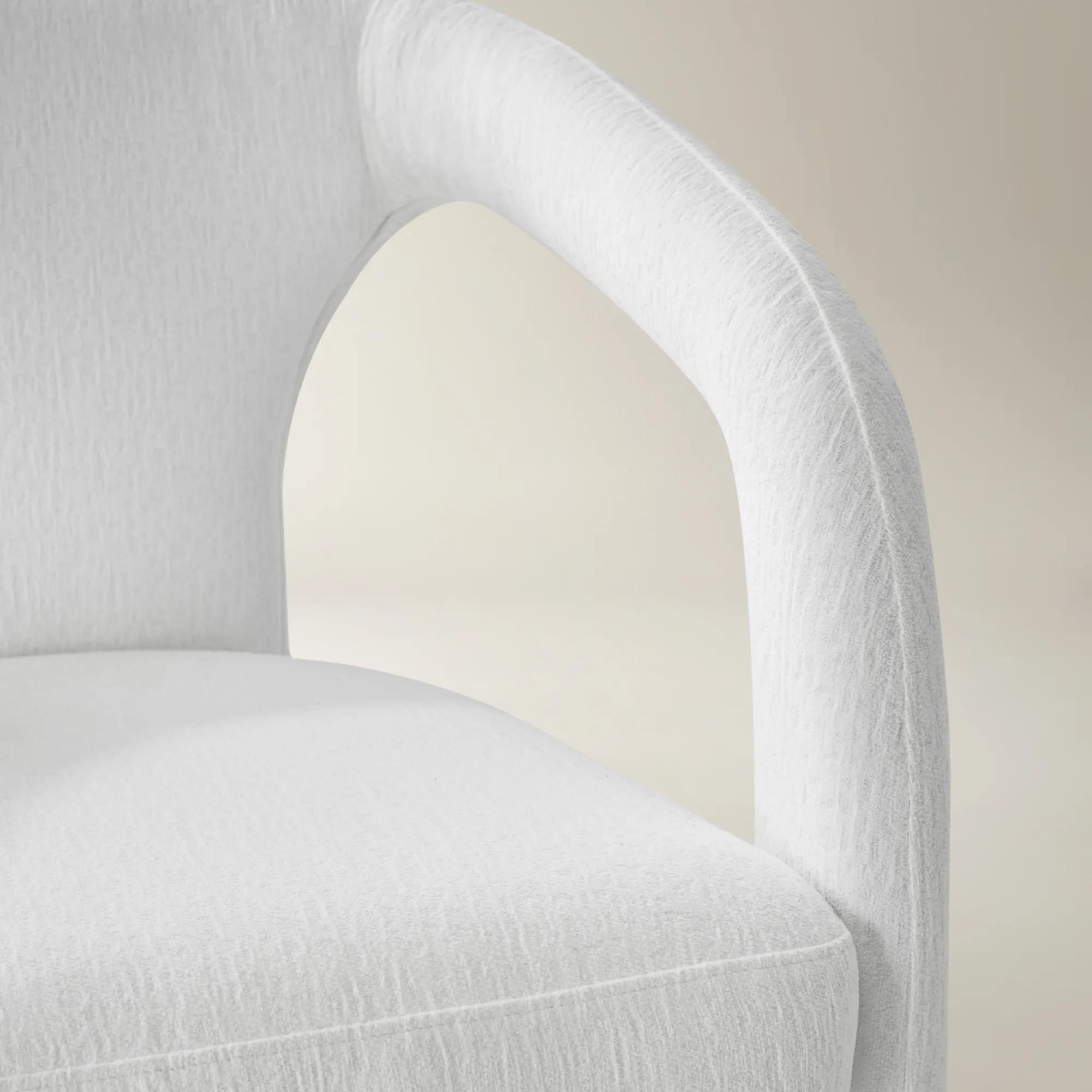 Arco White Performance Chenille Indoor/Outdoor Dining Chair