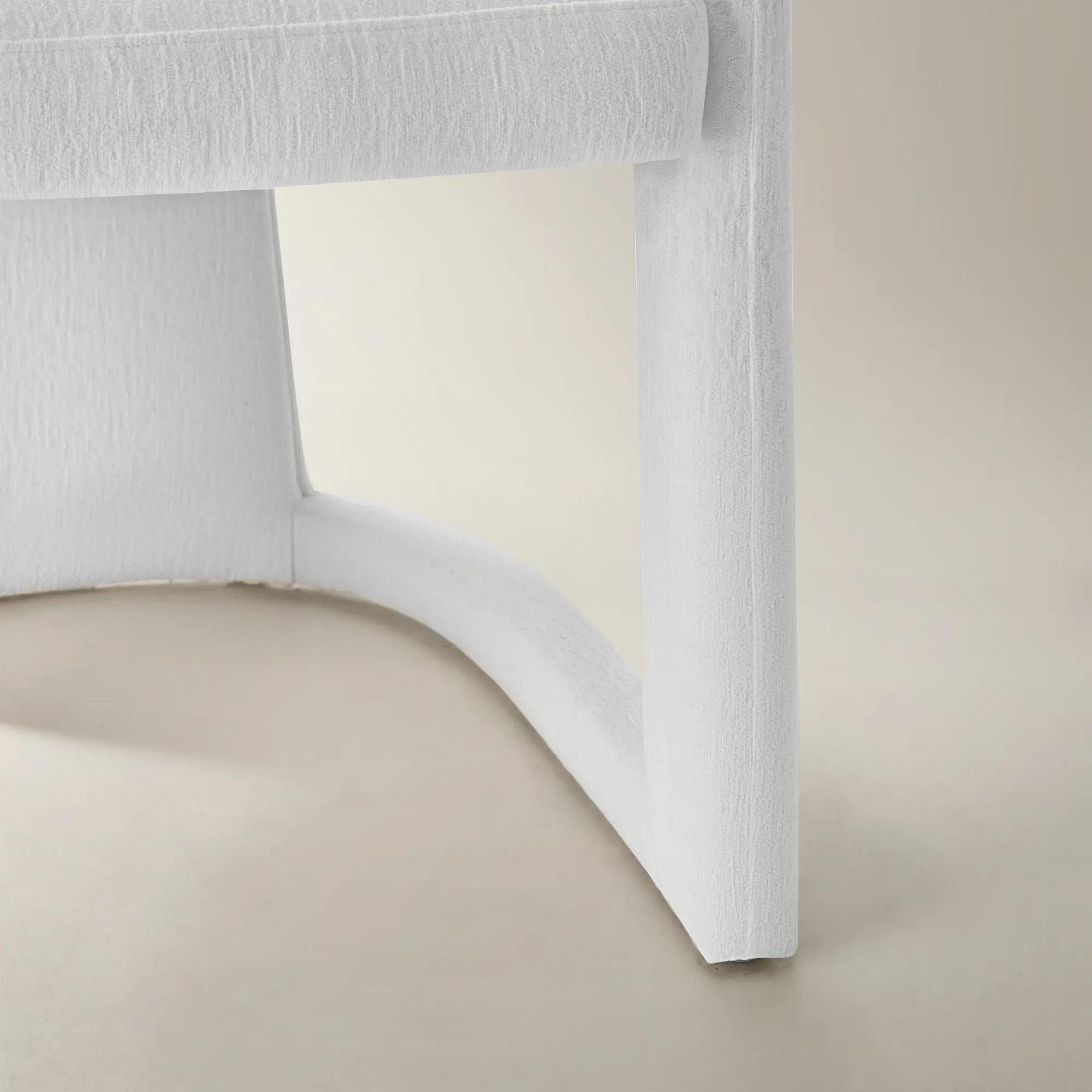 Arco White Performance Chenille Indoor/Outdoor Dining Chair