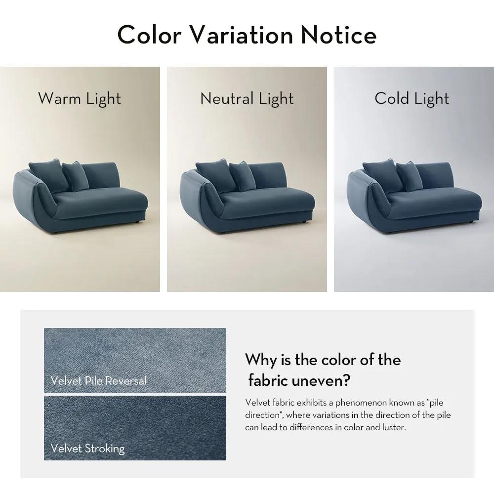 Curvia Dusty Blue Velvet Grand Left-Arm Chair
