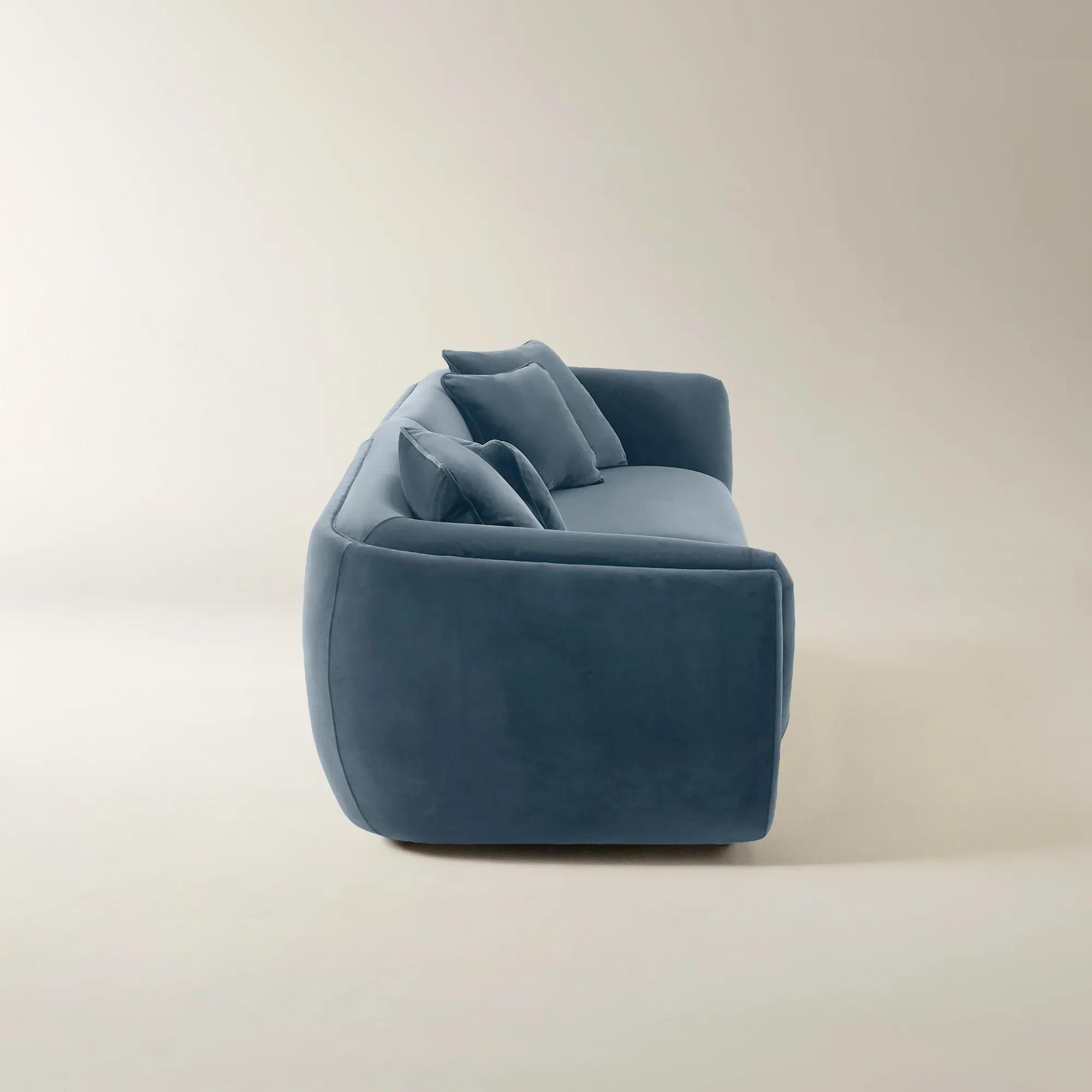 Curvia 2-Piece Dusty Blue Velvet Grand Sectional Sofa