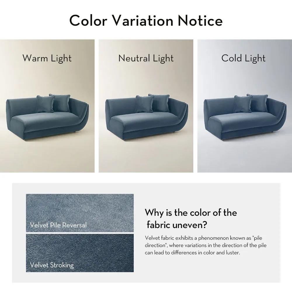 Curvia Dusty Blue Velvet Grand Right-Arm Chair
