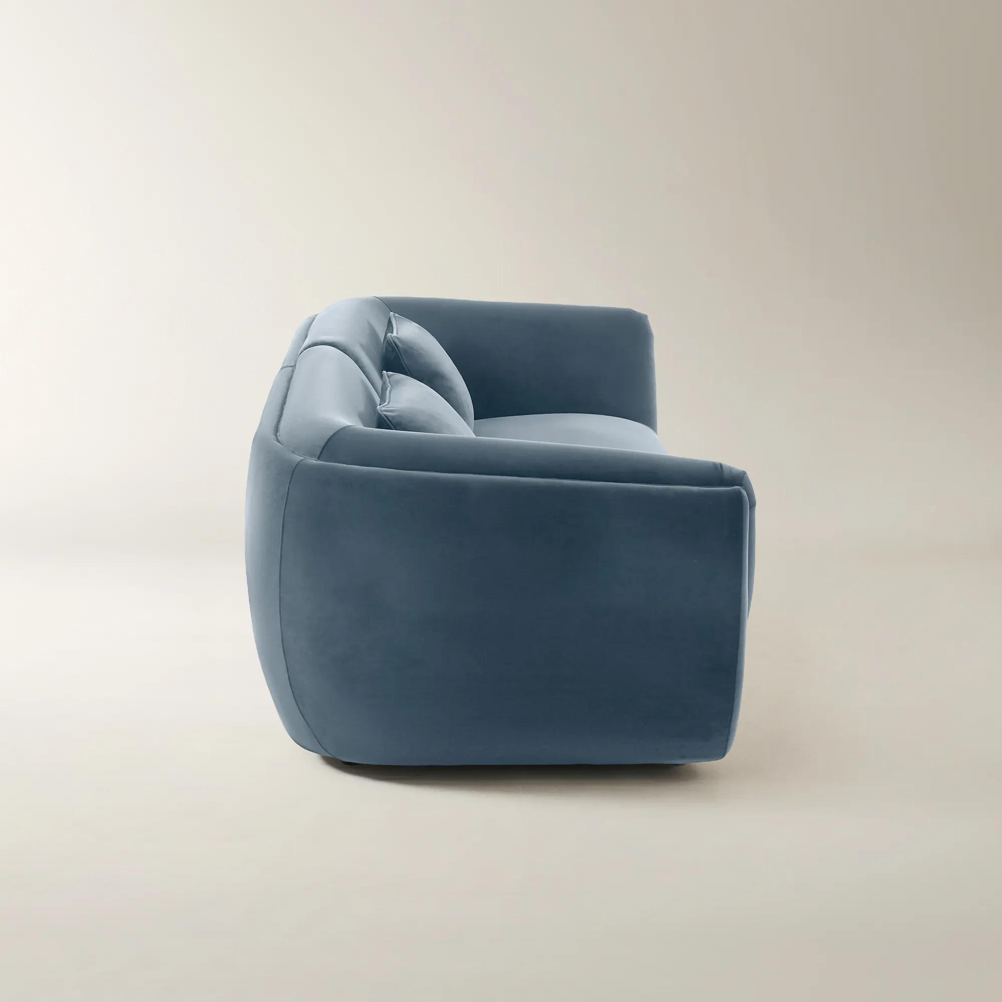 Curvia 2-Piece Dusty Blue Velvet Sectional Sofa