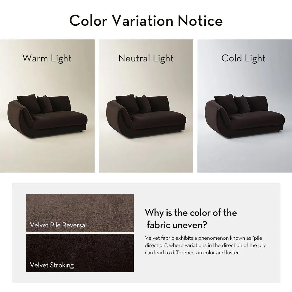 Curvia Dark Chocolate Velvet Grand Left-Arm Chair