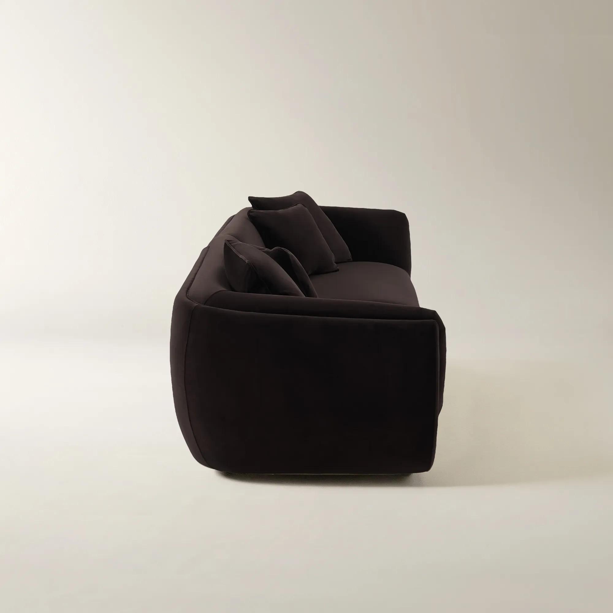 Curvia 2-Piece Dark Chocolate Velvet Grand Sectional Sofa