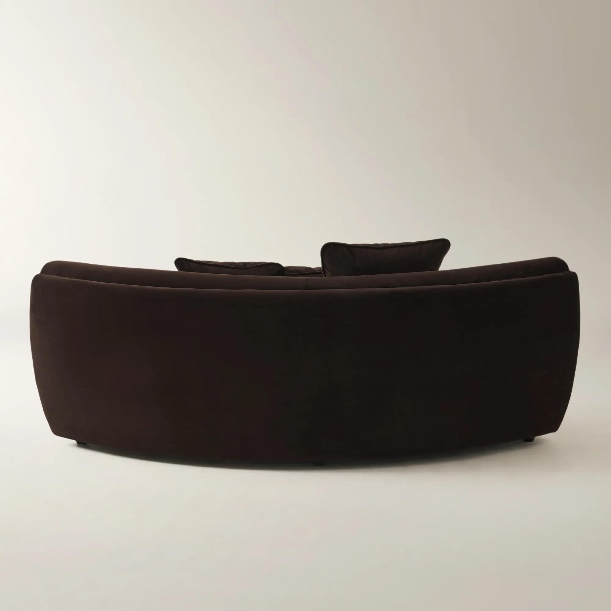Curvia Dark Chocolate Velvet Corner Chair