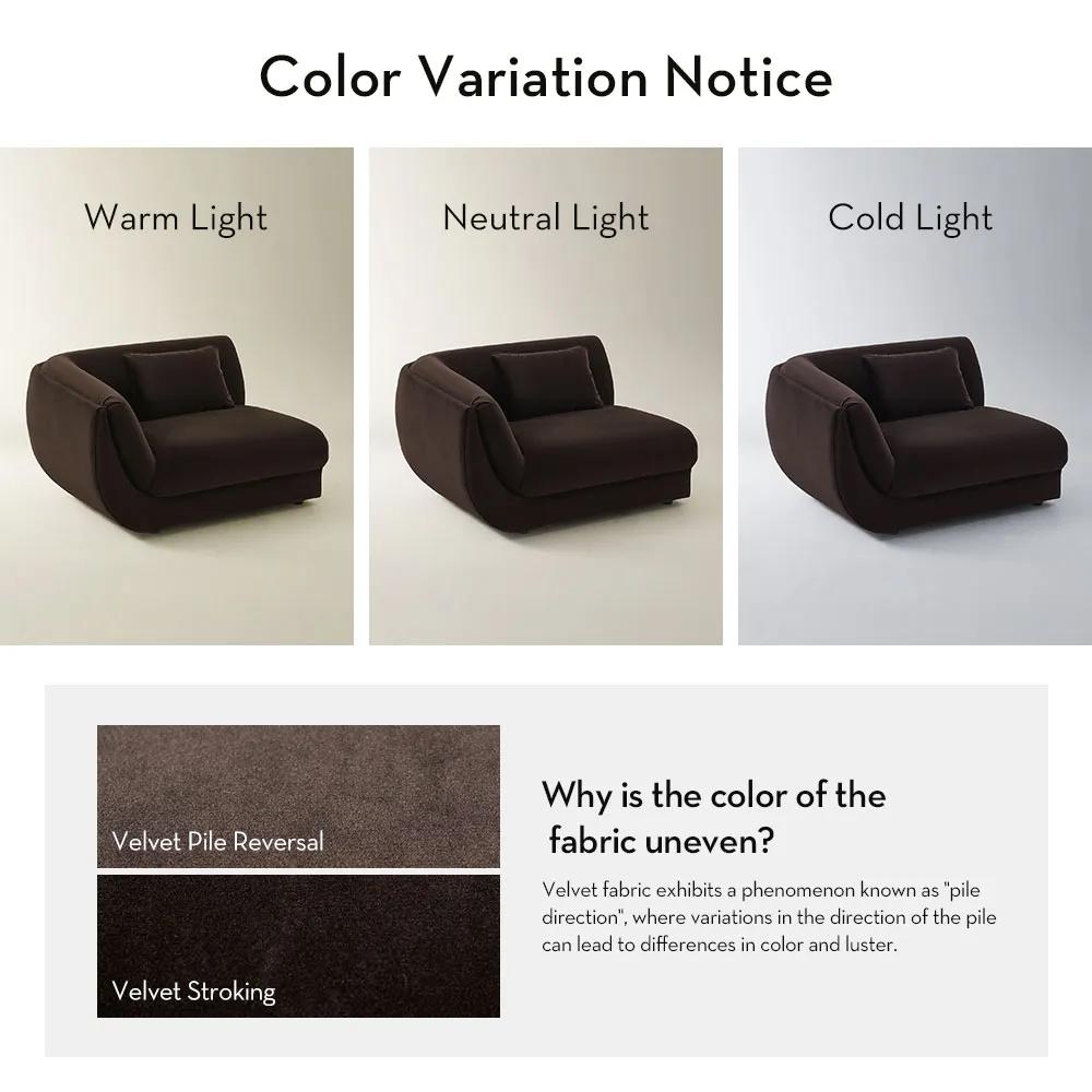 Curvia Dark Chocolate Velvet Left-Arm Chair