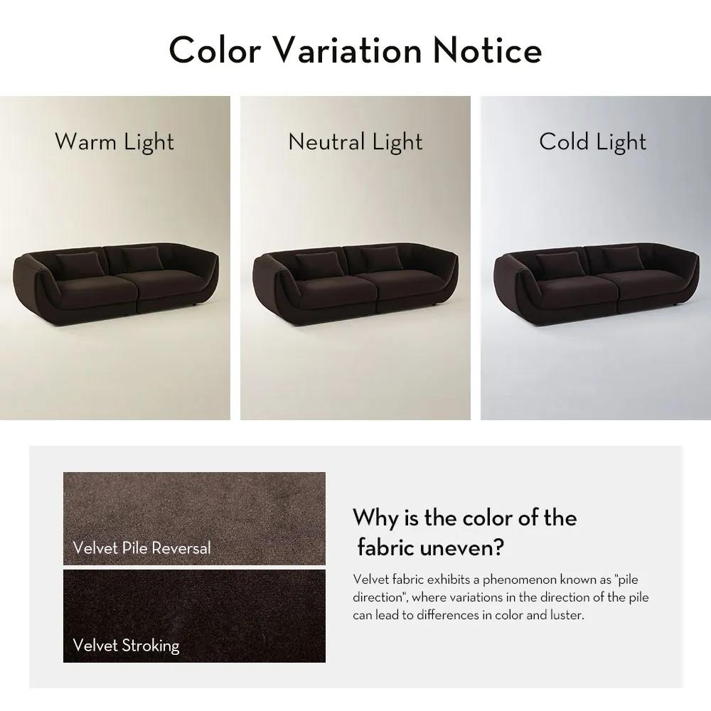 Curvia 2-Piece Dark Chocolate Velvet Sectional Sofa