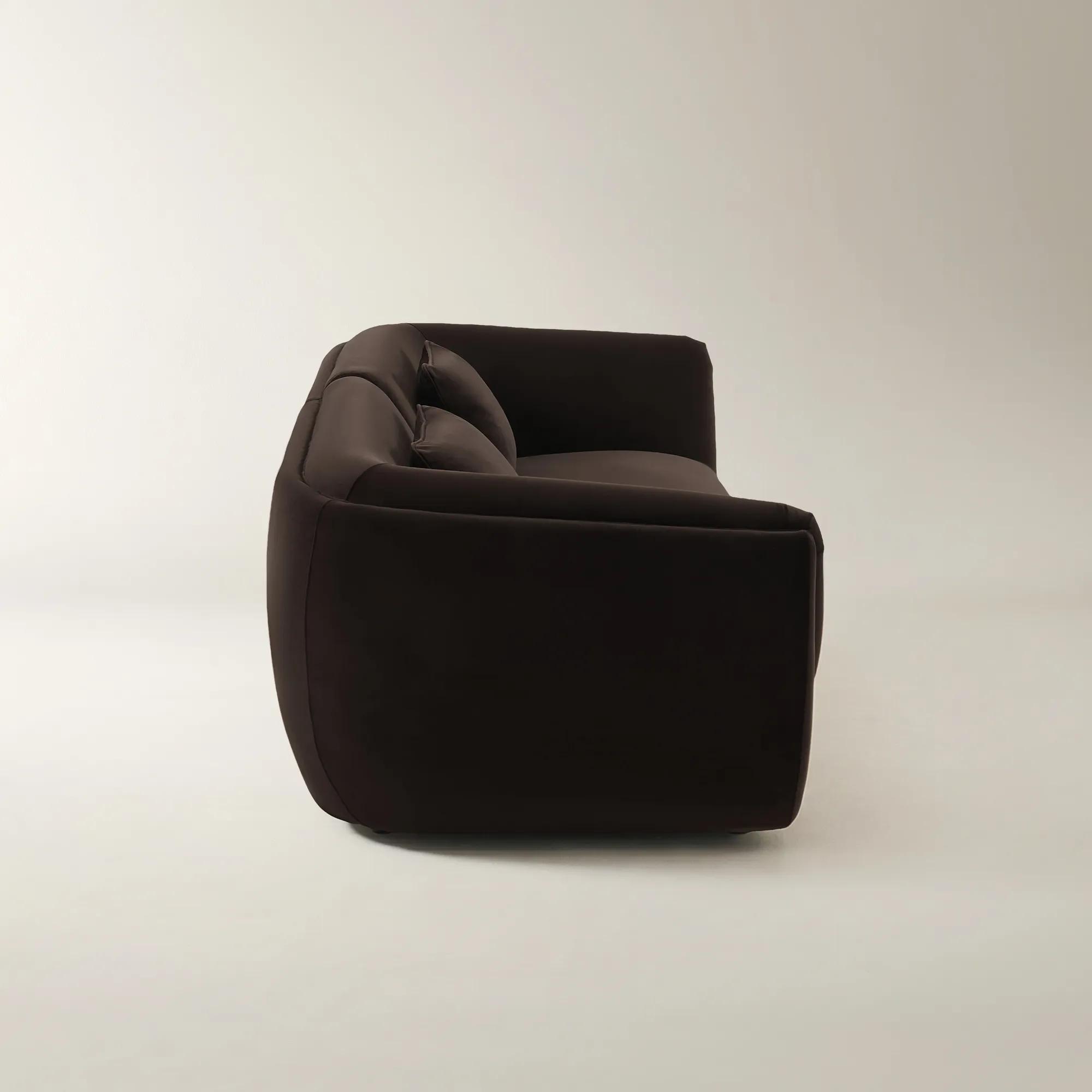 Curvia 2-Piece Dark Chocolate Velvet Sectional Sofa