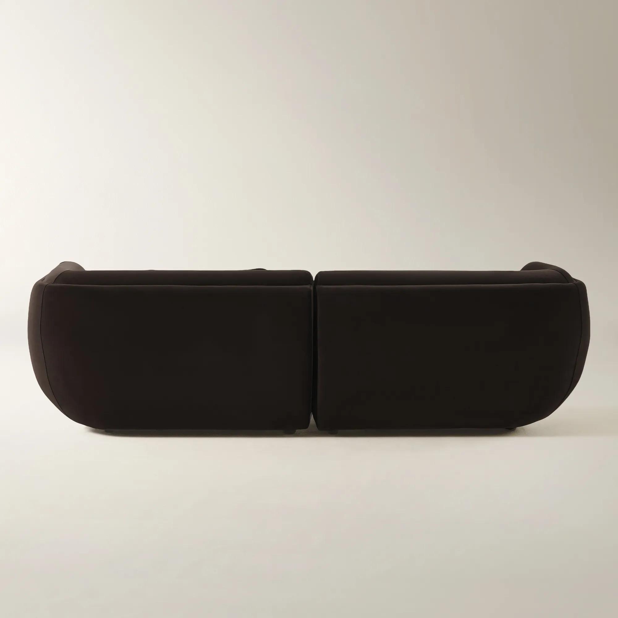 Curvia 2-Piece Dark Chocolate Velvet Sectional Sofa